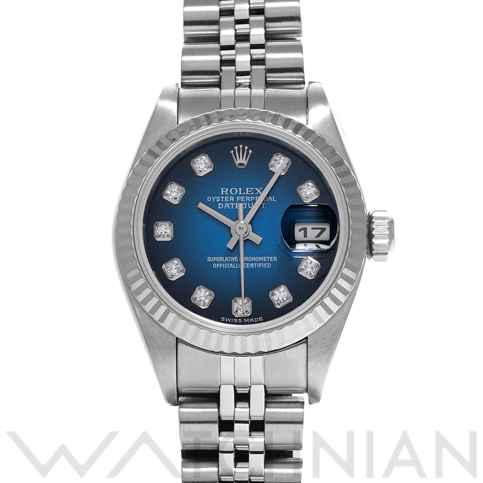 ロレックス デイトジャスト 26 79174G ブルー・グラデーション/ダイヤモンド レディース 時計 【中古】【wristwatch】