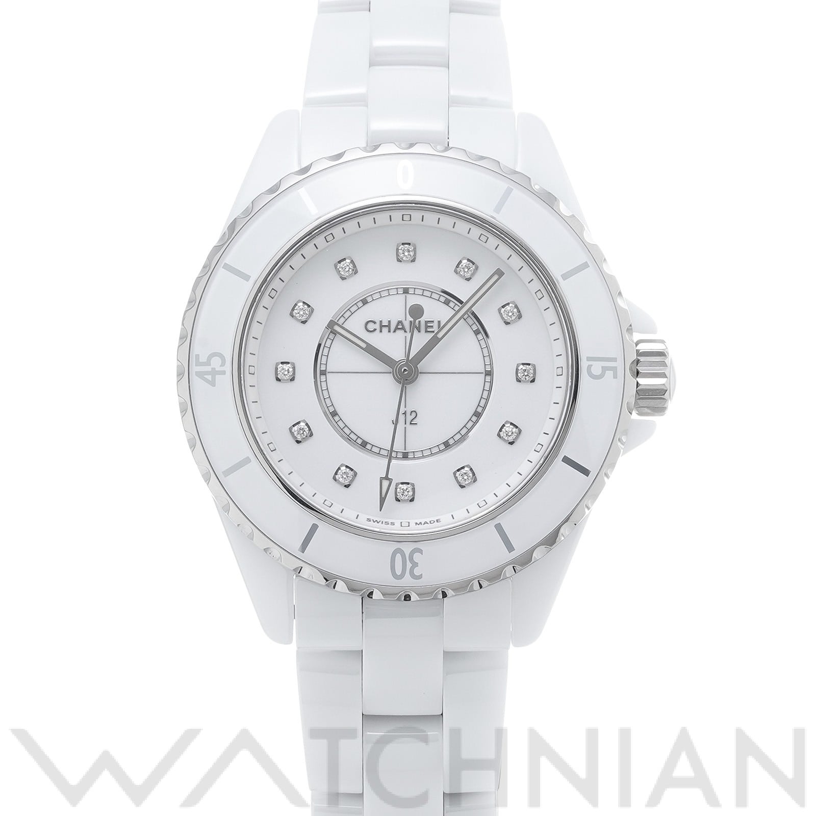 シャネル / CHANEL J12 33MM H5703 ホワイトラッカー/ダイヤモンド レディース 時計 【中古】【wristwatch】