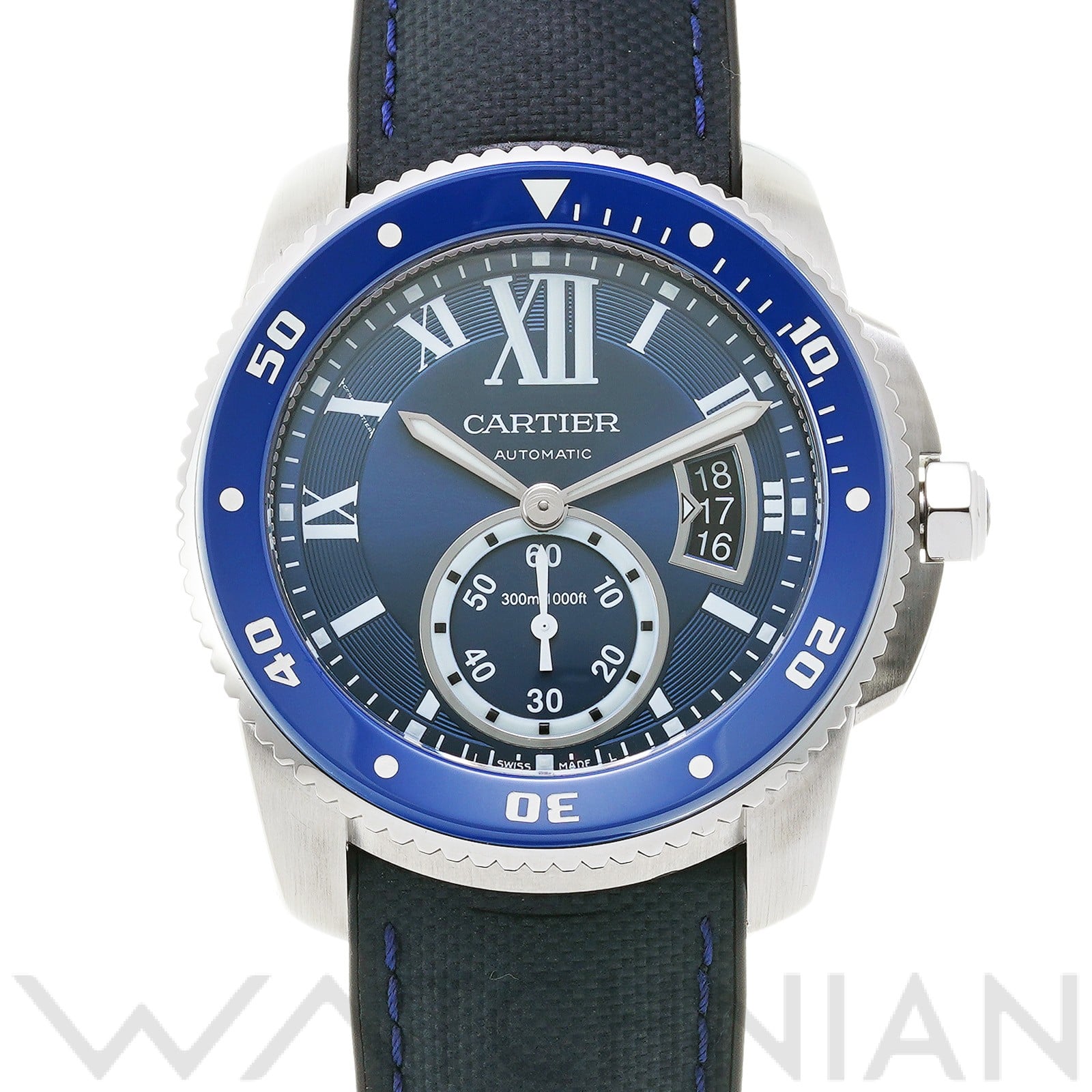 カリブル ドゥ カルティエ ダイバー WSCA0010 ブルー カルティエ CARTIER メンズ 【中古】