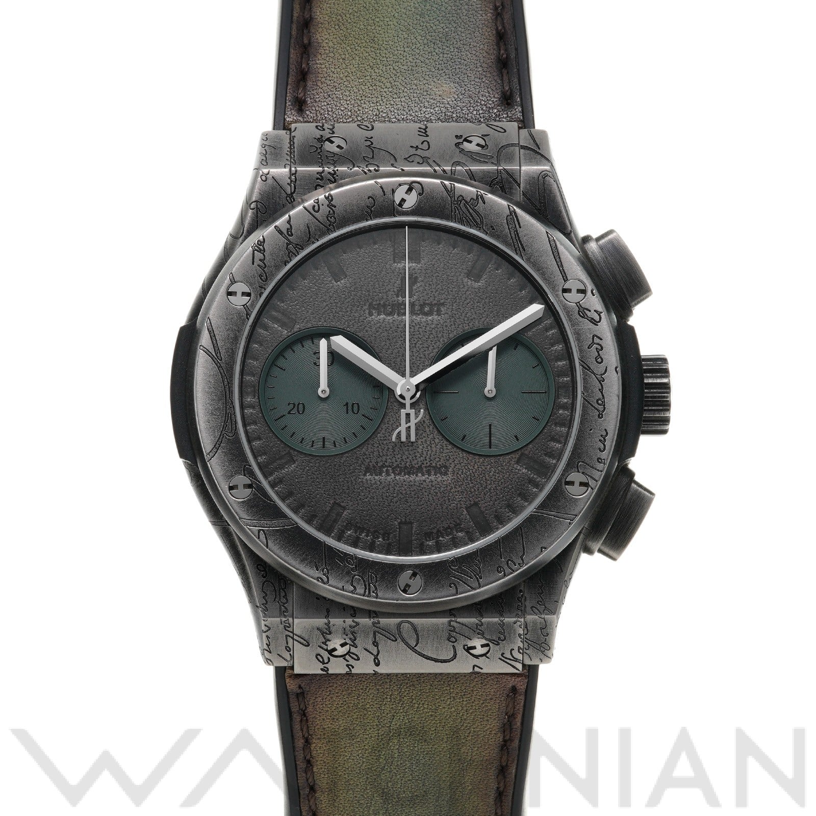 クラシックフュージョン チタニウム クロノグラフ ベルルッティ コールドブラウン 521.NX.0518.VR.BER19 コールドブラウン ウブロ HUBLOT メンズ 【中古】