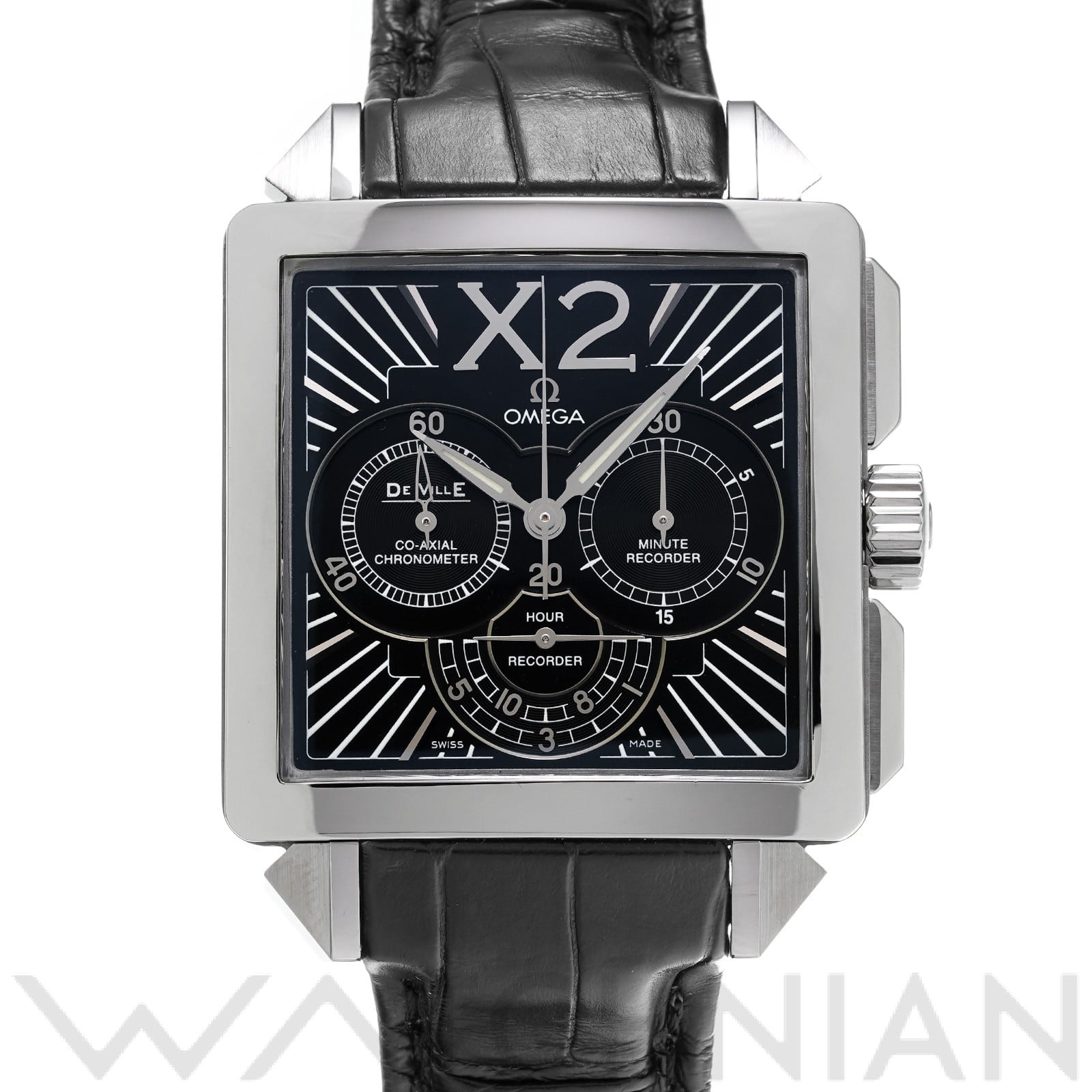 デ・ヴィル X2 コーアクシャル クロノグラフ 423.13.37.50.01.001 ブラック オメガ OMEGA メンズ 【中古】