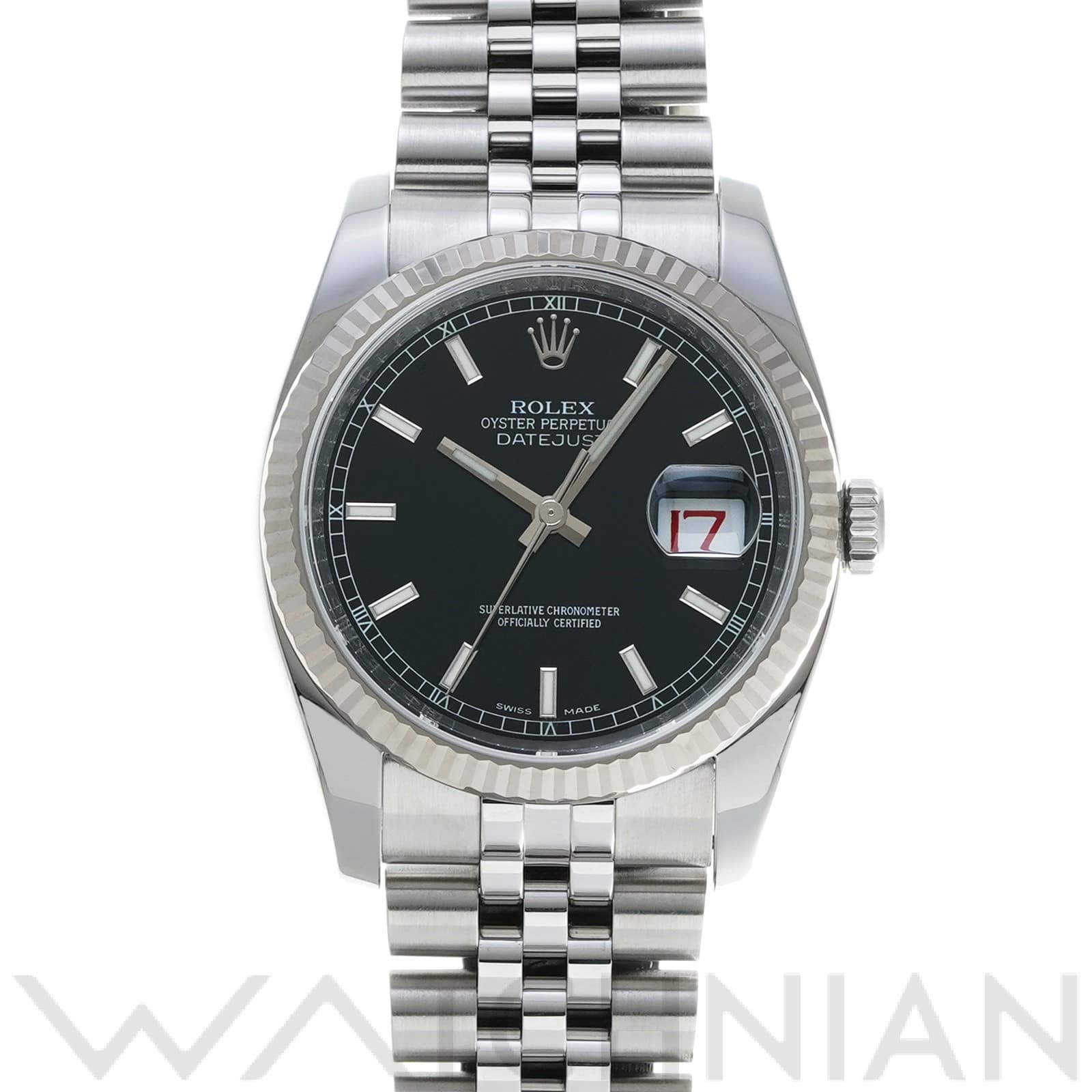 ロレックス デイトジャスト 36 116234 ブラック メンズ 時計 【中古】【wristwatch】