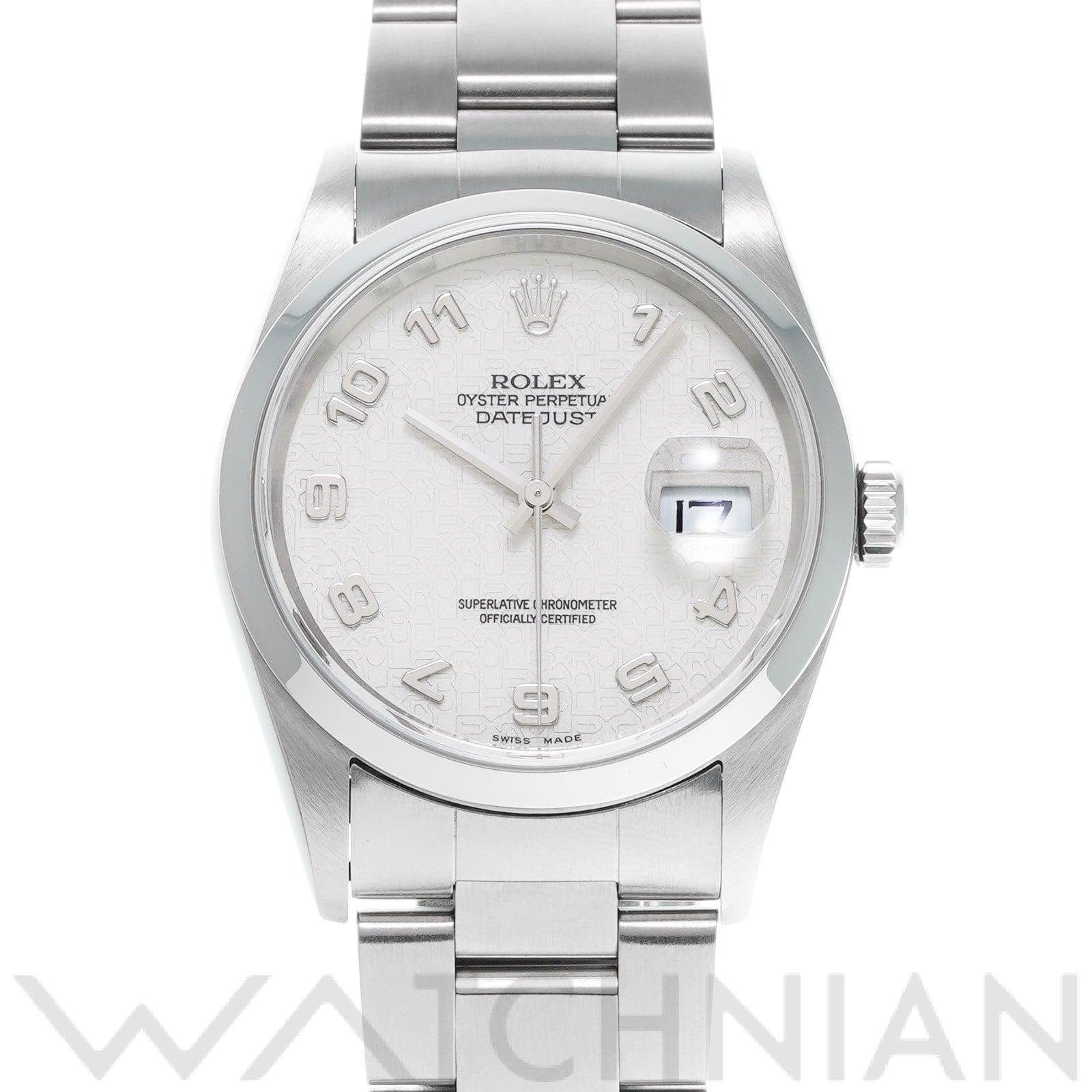 ロレックス デイトジャスト 36 16200 アイボリーコンピュータ メンズ 時計 【中古】【wristwatch】