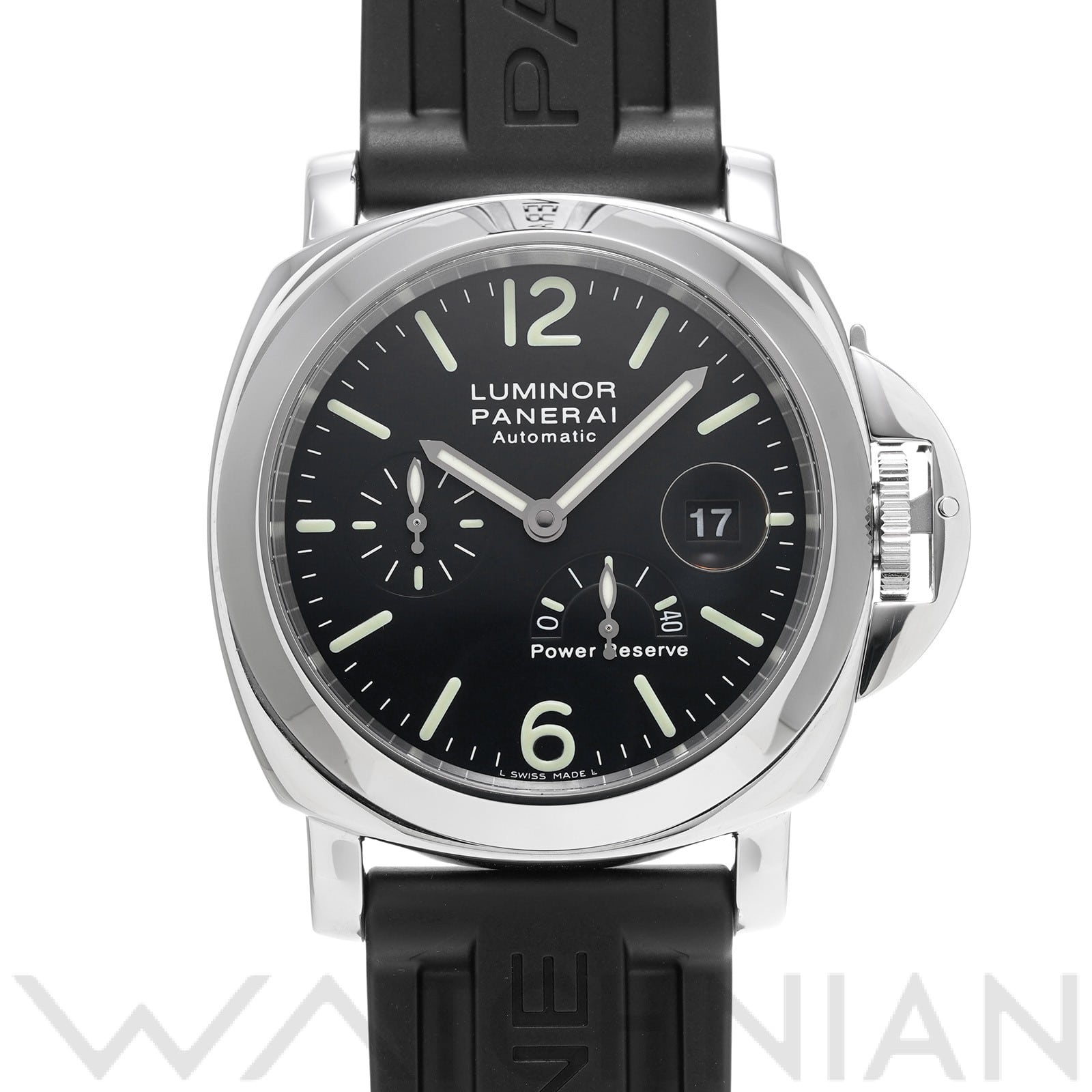 ルミノール パワーリザーブ PAM00090 D番(2001年製造) ブラック パネライ OFFICINE PANERAI メンズ 【中古】