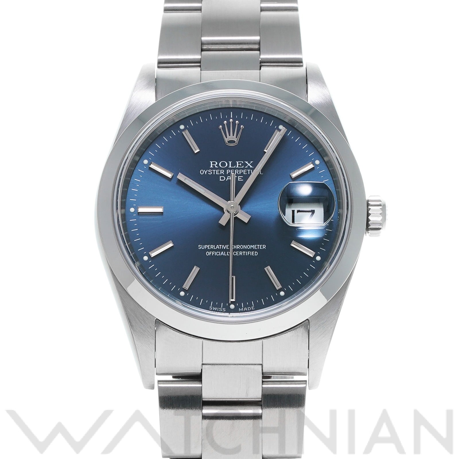 ロレックス オイスターパーペチュアル デイト 15200 ブルー メンズ 時計 【中古】【wristwatch】