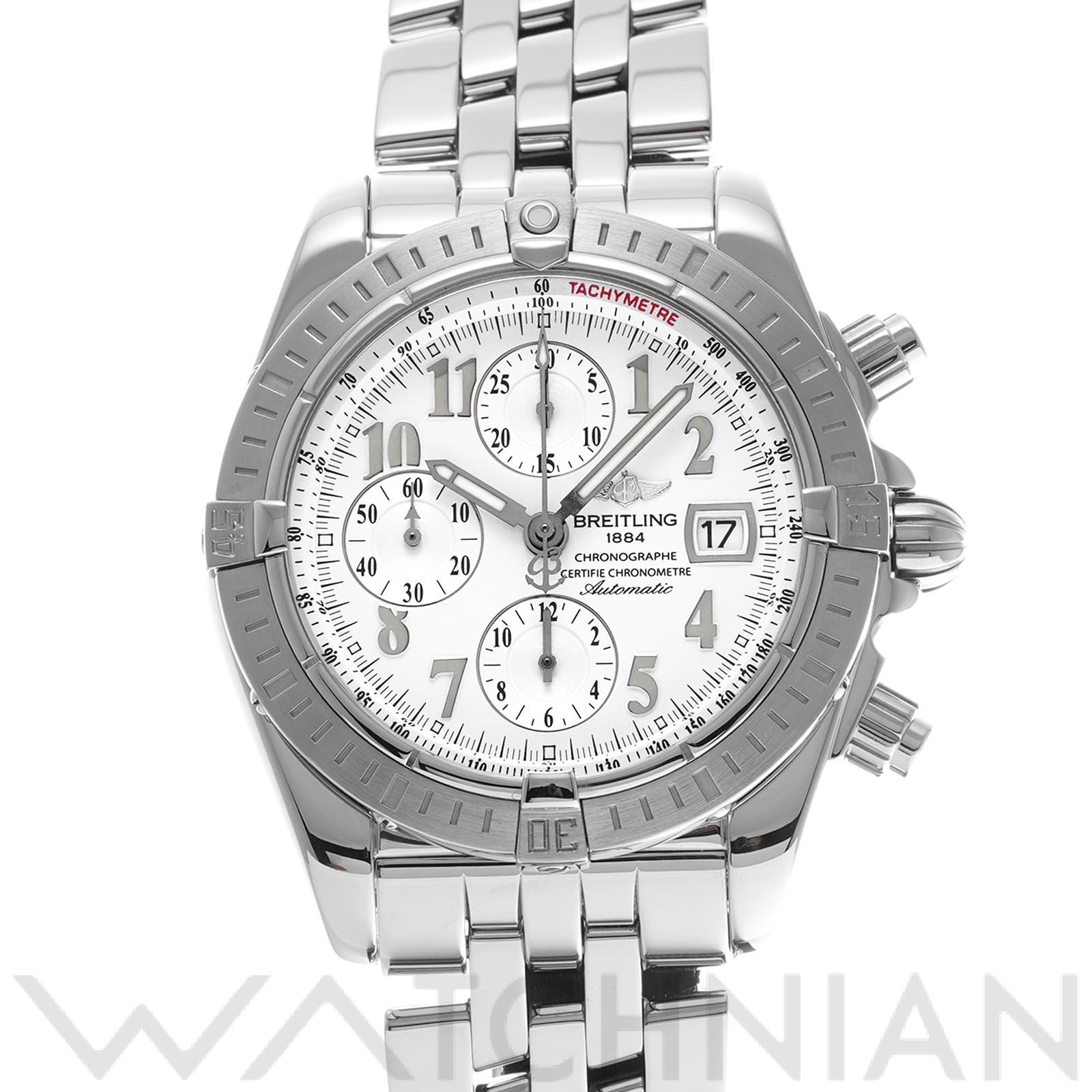ブライトリング / BREITLING クロノマット エボリューション A13356 ホワイト/シルバー メンズ 時計 【中古】【wristwatch】