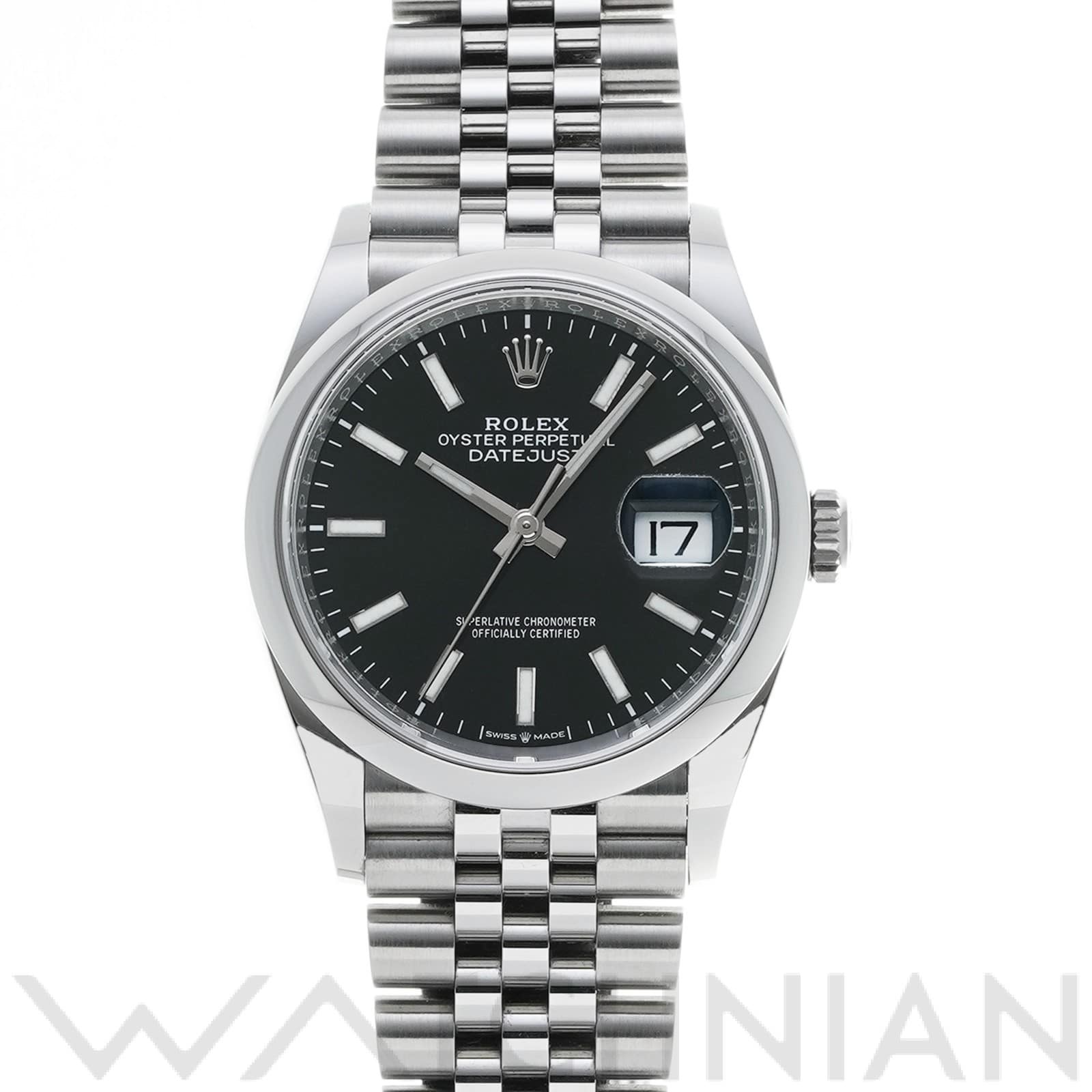 ロレックス デイトジャスト 36 126200 ブライトブラック メンズ 時計 【中古】【wristwatch】