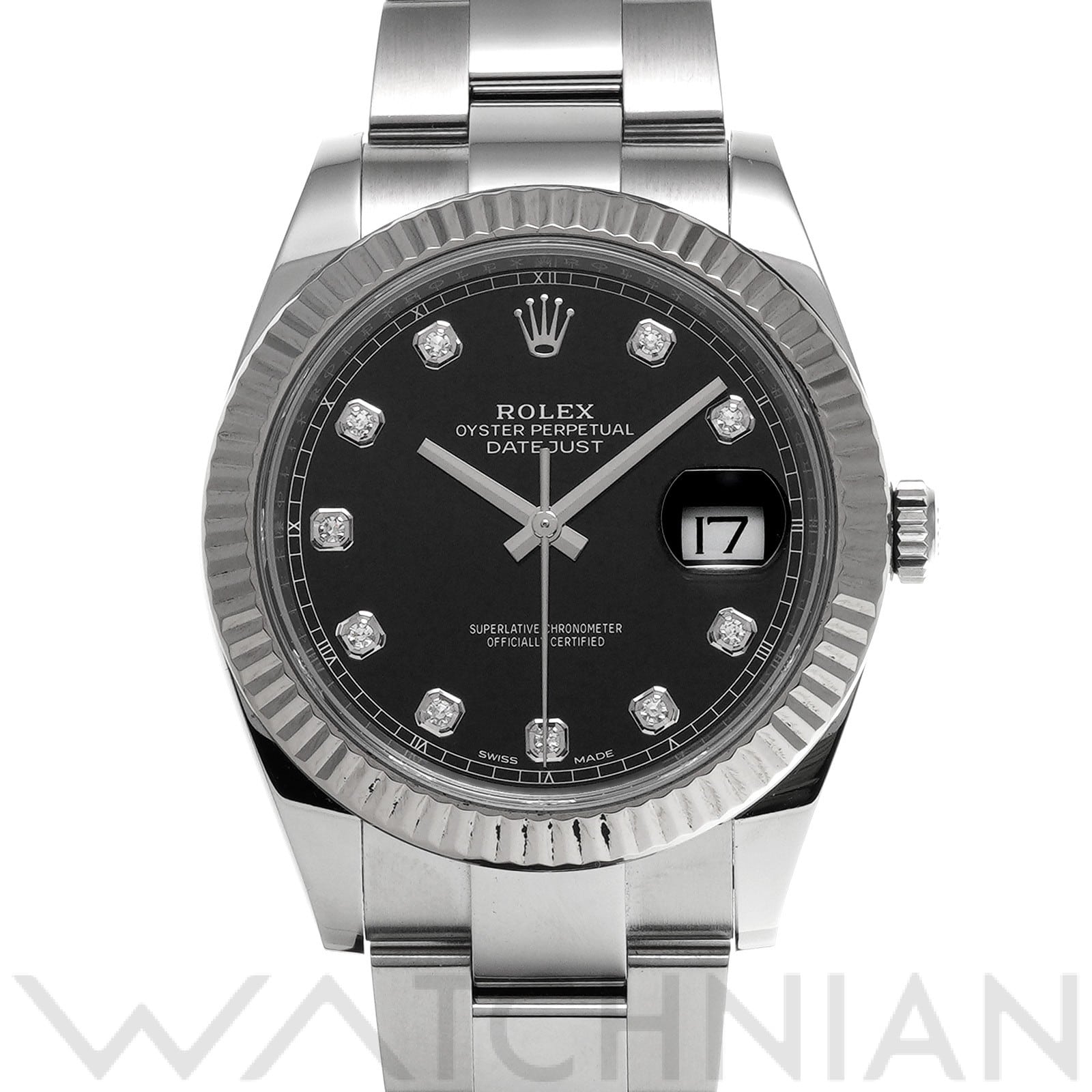 デイトジャスト 41 126334G ランダムシリアル ブライトブラック/ダイヤモンド ロレックス ROLEX メンズ 【中古】