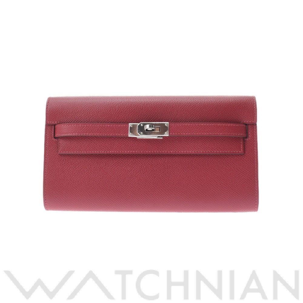 エルメス ケリーウォレット ロング トゥーゴー ショルダーウォレット ルージュグレナ/パラジウム金具 ヴォーエプソン レディース 財布 【未使用】【purse】