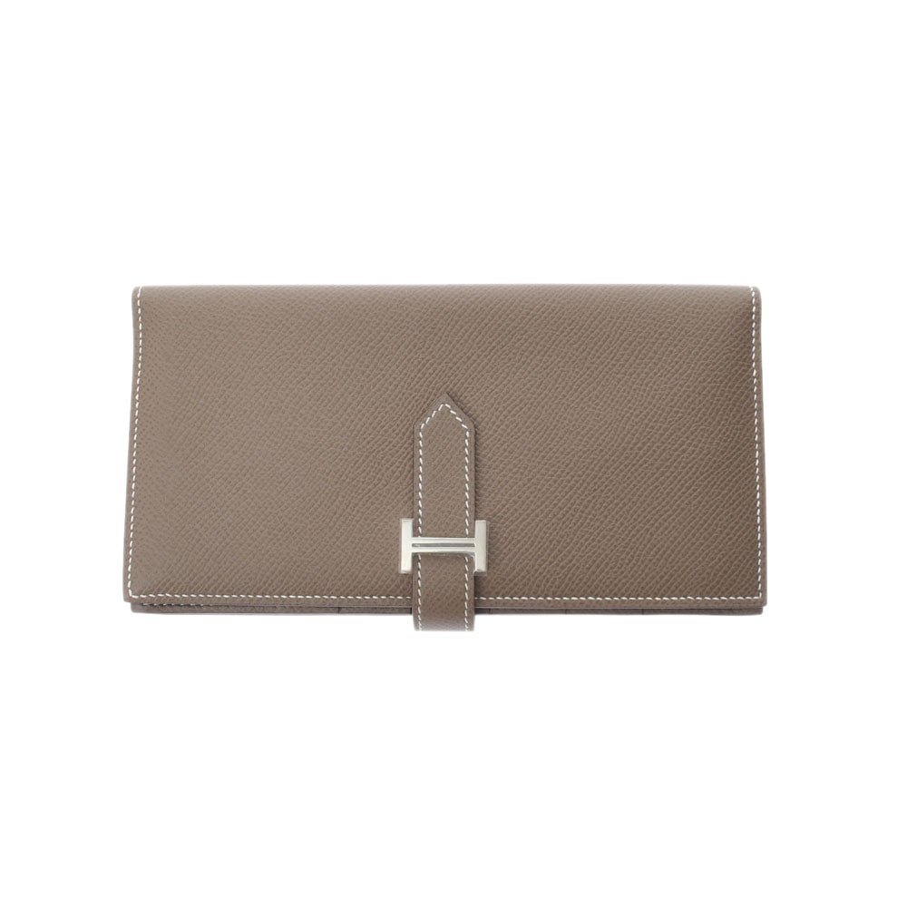 エルメス ベアンスフレ エトゥープ/パラジウム金具 ヴォーエプソン ユニセックス 財布 【未使用】【purse】