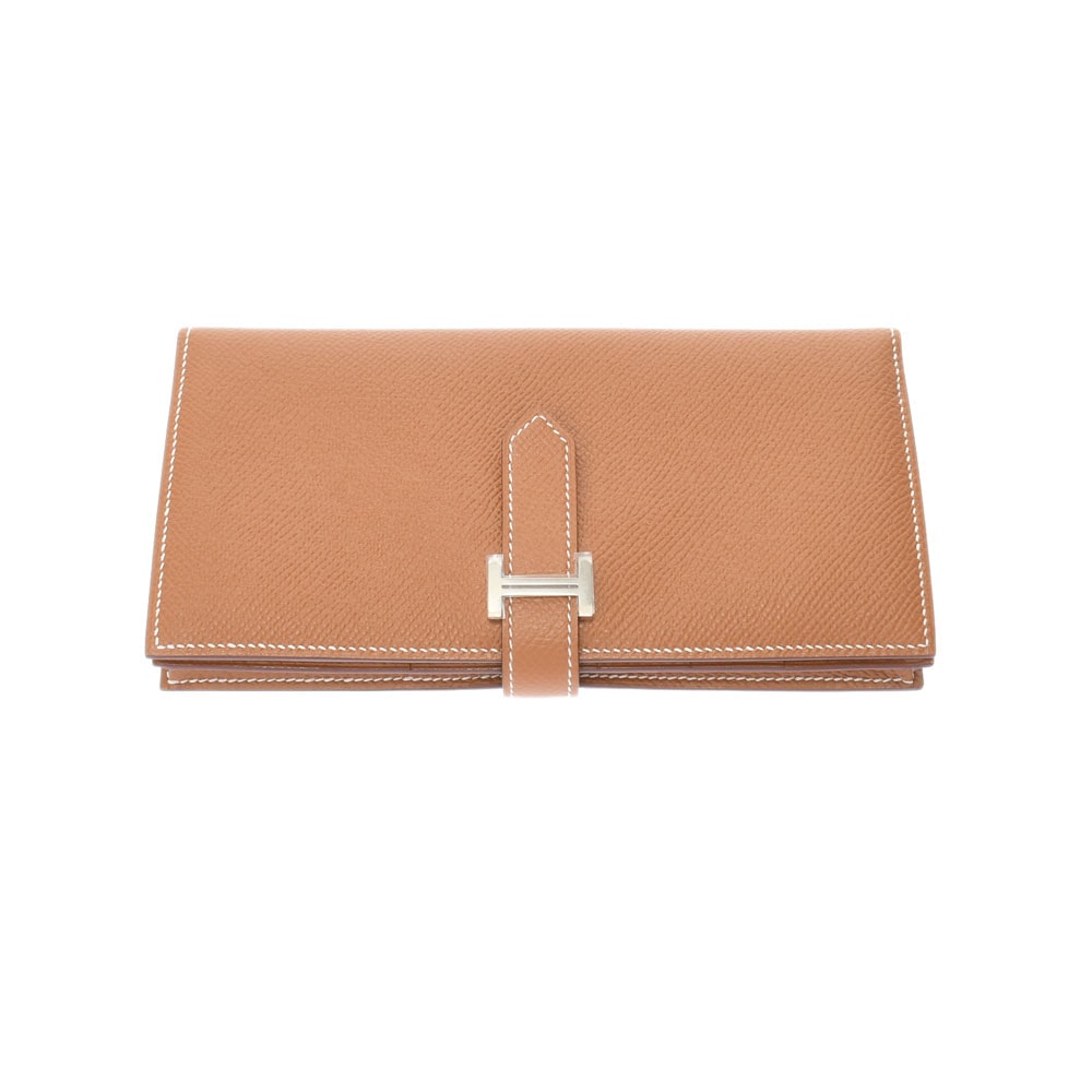 エルメス ベアンスフレ ゴールド/パラジウム金具 ヴォーエプソン ユニセックス 財布 【未使用】【purse】