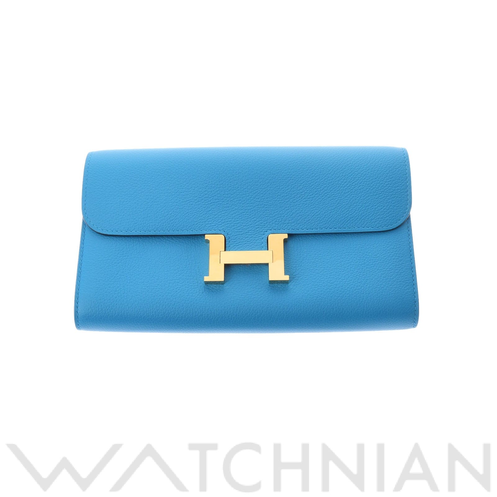 エルメス コンスタンスロング トゥーゴー ショルダーウォレット ブルーフリーダ/ゴールド金具 エバーカラー レディース 財布 【中古】【purse】