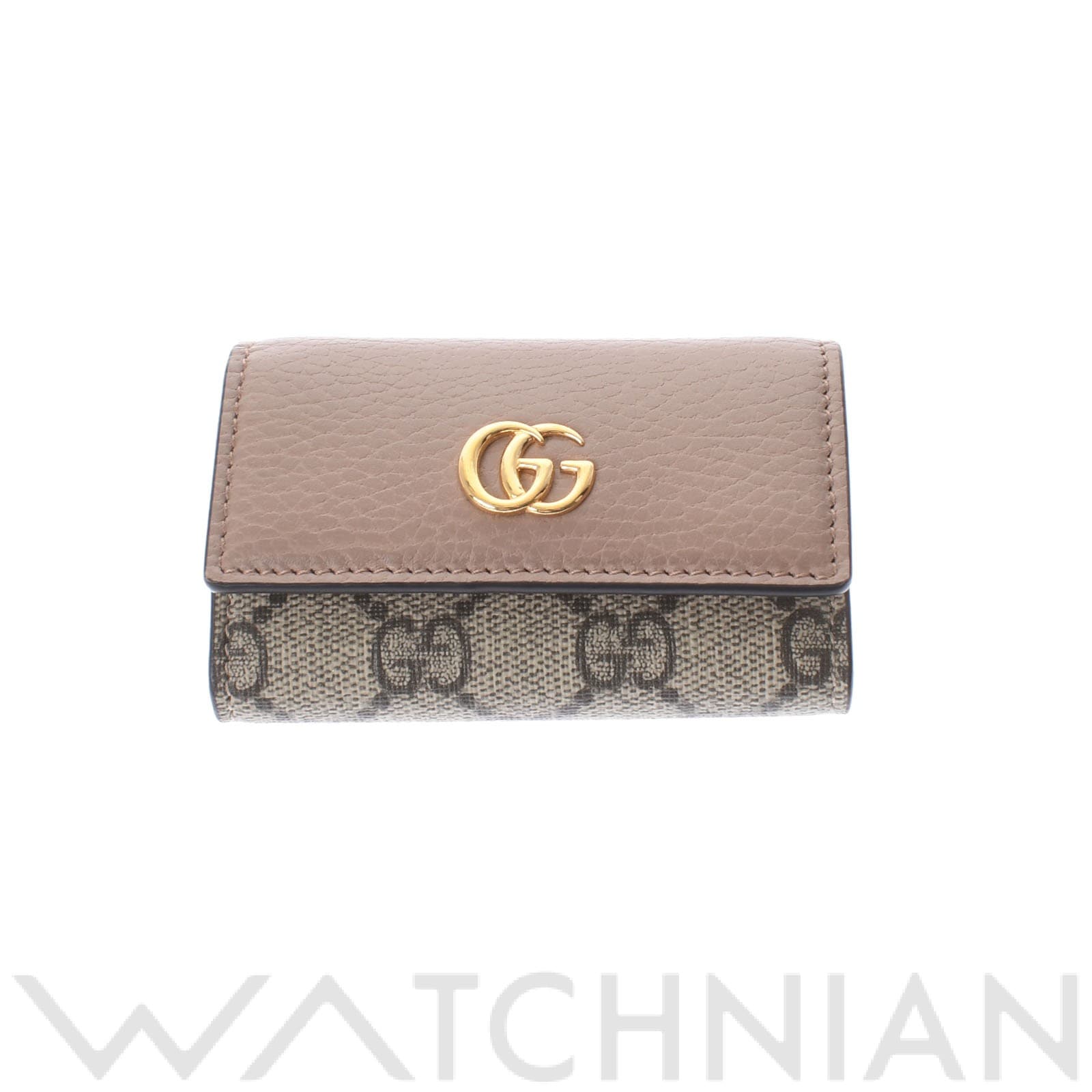 グッチ / GUCCI GGマーモント 6連キーケース ベージュ/ダスティピンク 456118 GGスプリームキャンバス/レザー レディース  【未使用】【other】