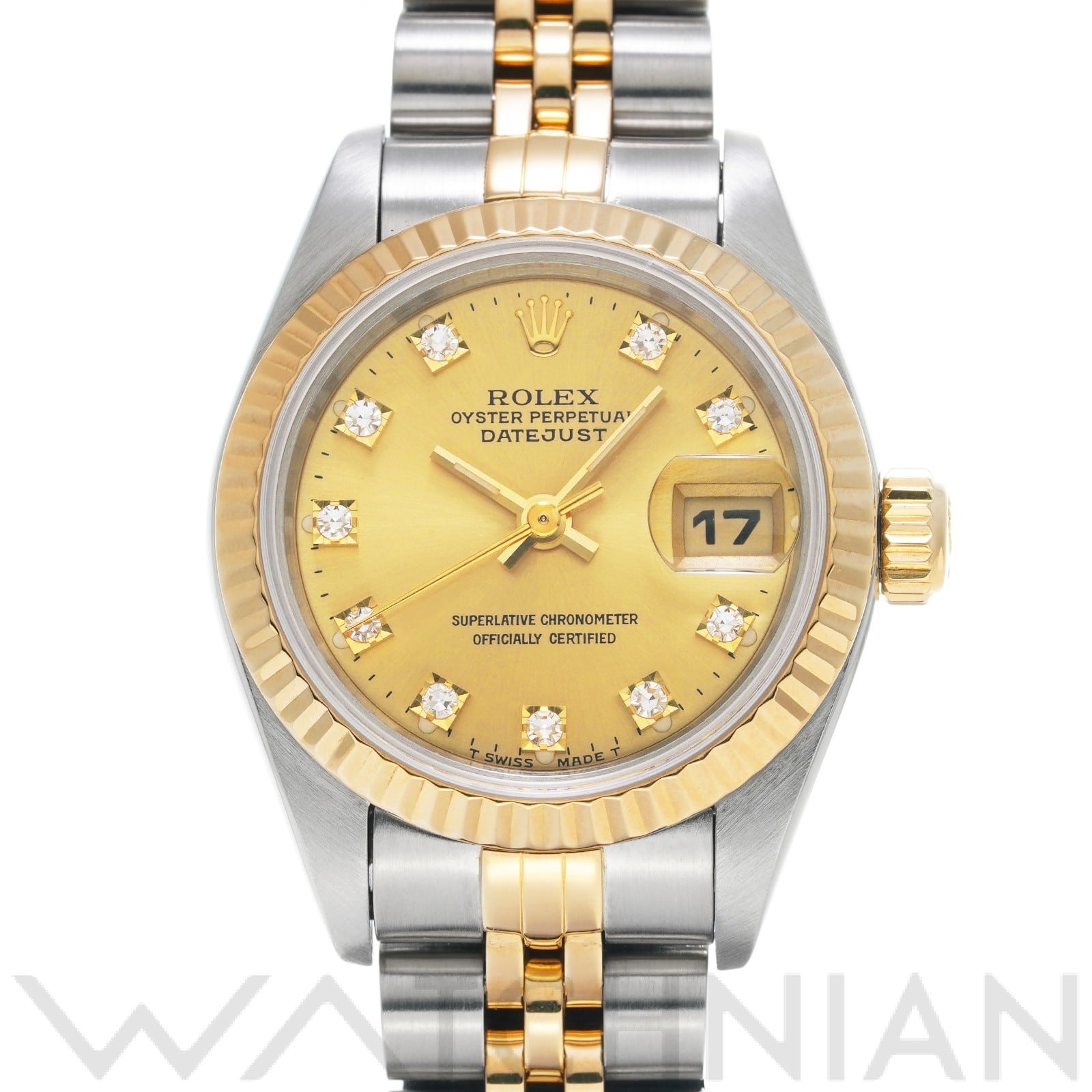 デイトジャスト 69173G S番(1994年頃製造) シャンパン/ダイヤモンド ロレックス ROLEX レディース 【中古】
