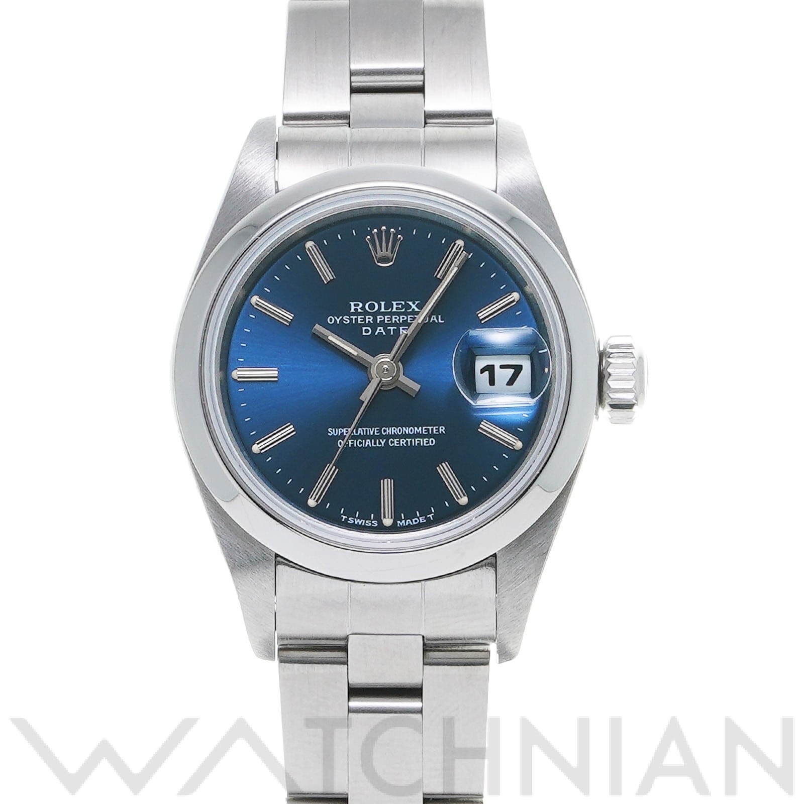 オイスターパーペチュアル デイト 26 69160 U番(1998年頃製造) ブルー ロレックス ROLEX レディース 【中古】