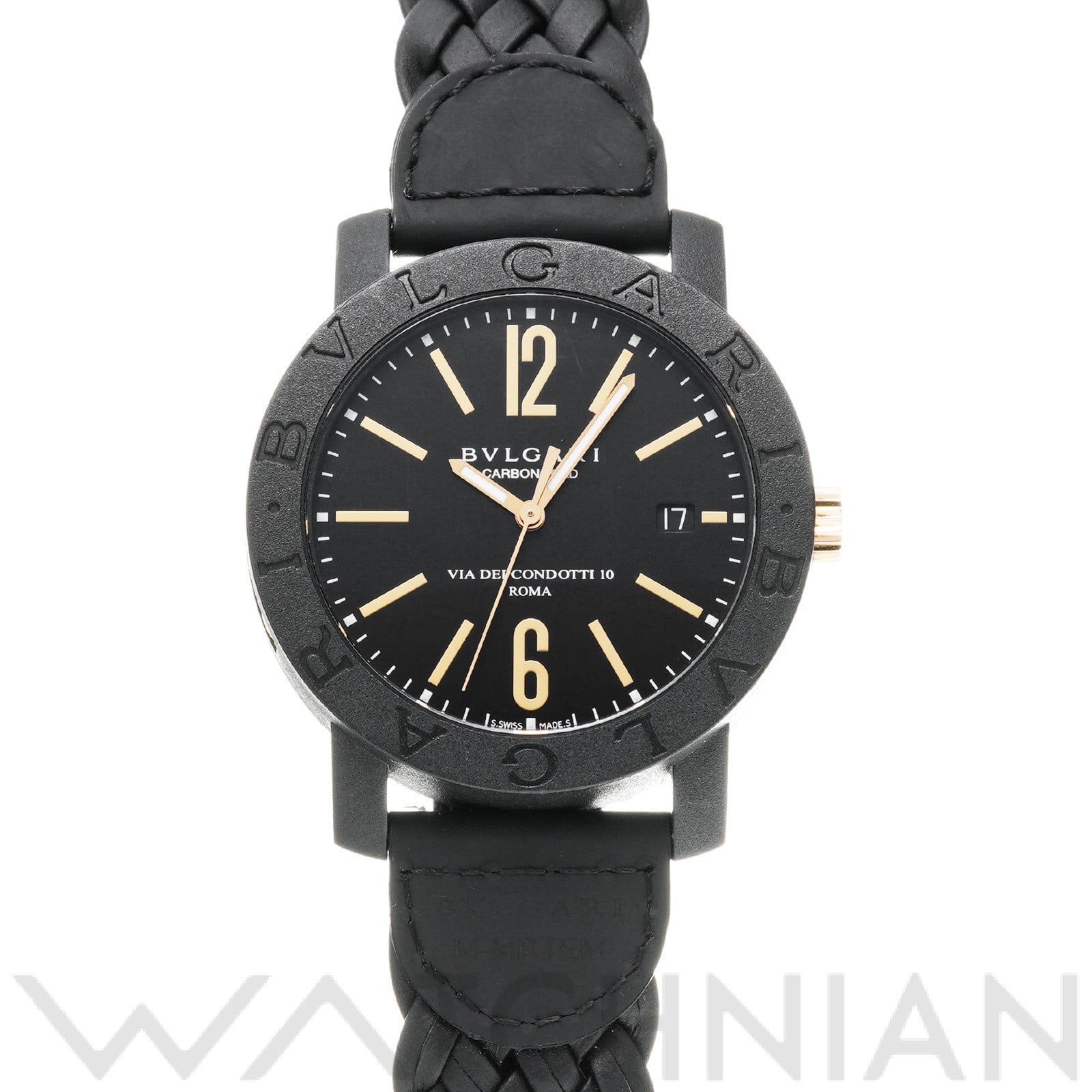 ブルガリブルガリ カーボンゴールド BBP40BCGLD/N ブラック ブルガリ BVLGARI メンズ 【中古】