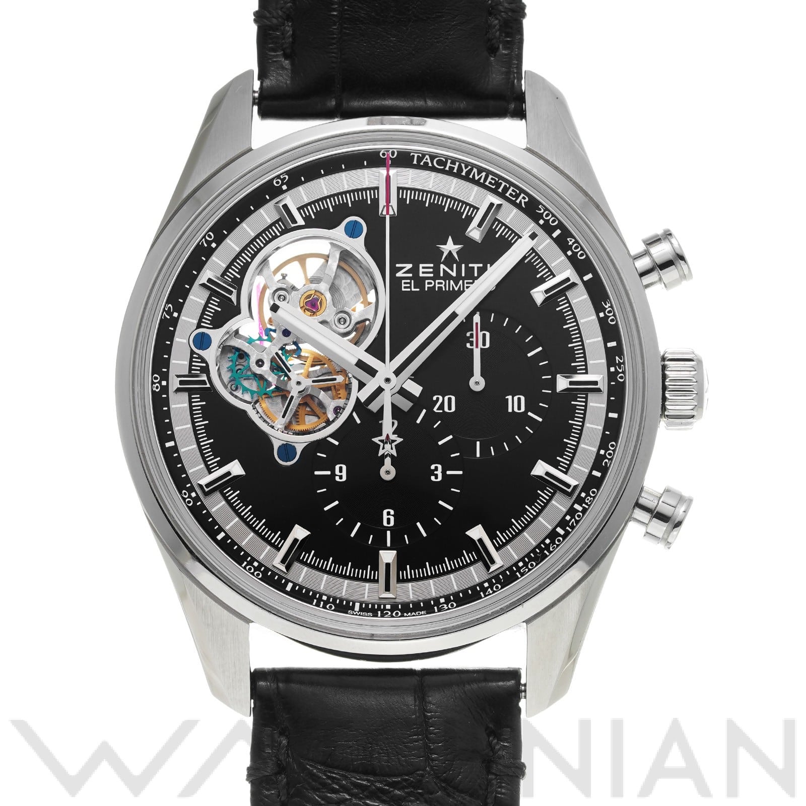 クロノマスター エル・プリメロ オープン 03.2040.4061/21.C496 ブラック ゼニス ZENITH メンズ 【中古】