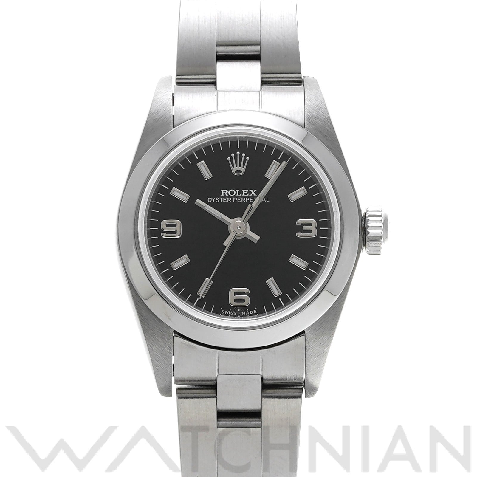 オイスターパーペチュアル 76080 A番(1999年頃製造) ブラック ロレックス ROLEX レディース 【中古】