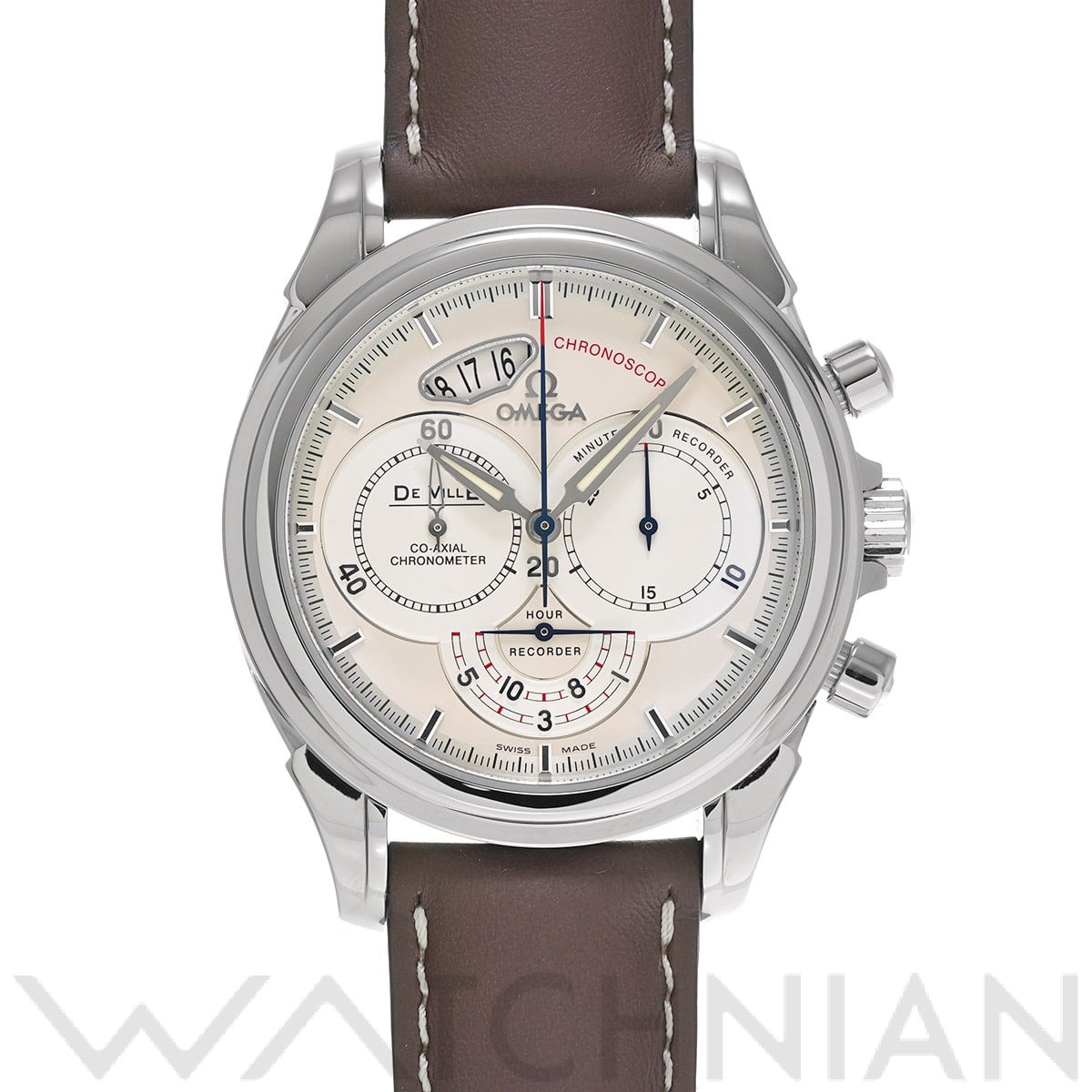 オメガ デ・ヴィル コーアクシャル クロノスコープ 4850.30.37 シルバー メンズ 時計 【中古】【wristwatch】