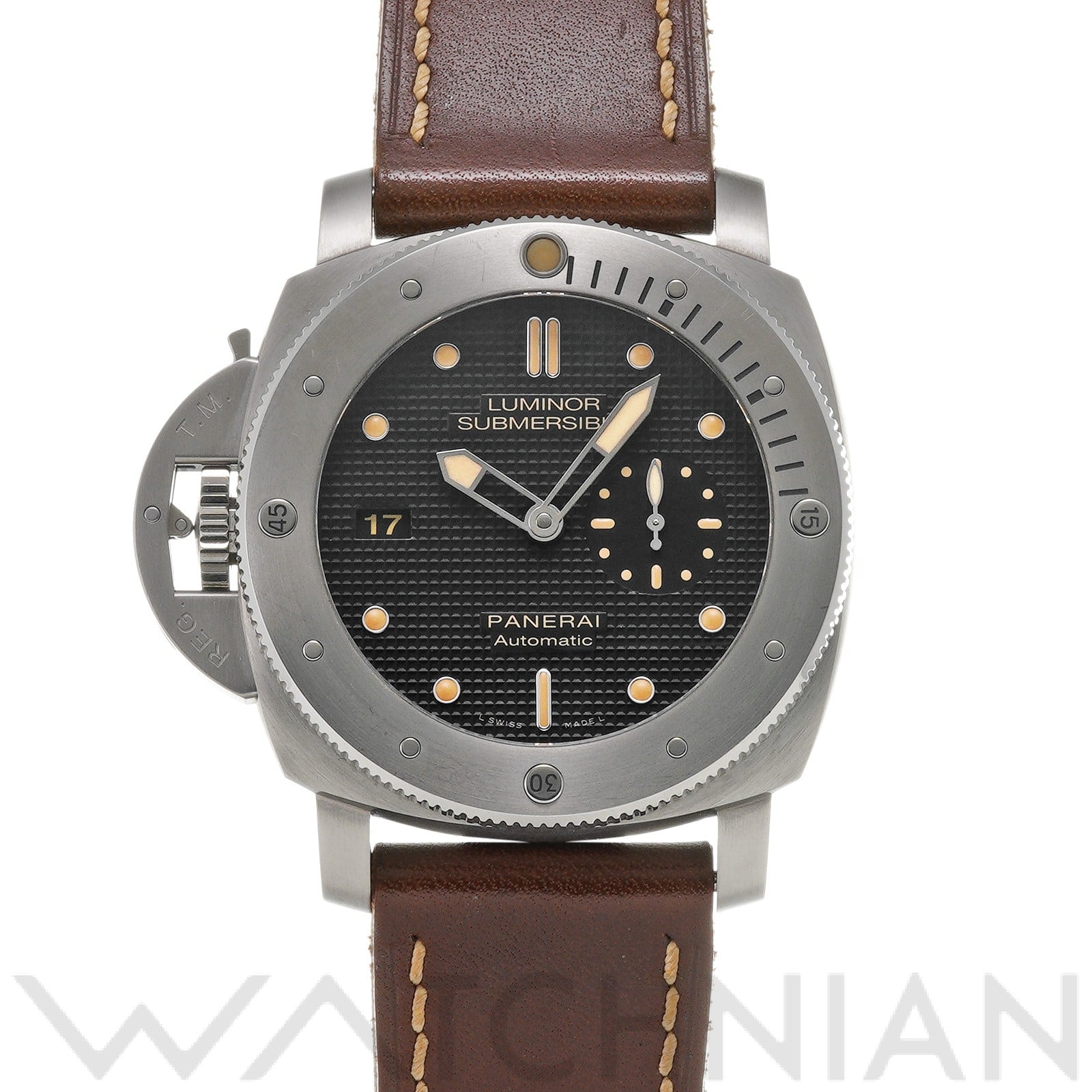 ルミノール サブマーシブル 1950 レフトハンド 3デイズ オートマティック チタニオ PAM00569 Q番(2014年製造) ブラック パネライ OFFICINE PANERAI メンズ 【中古】