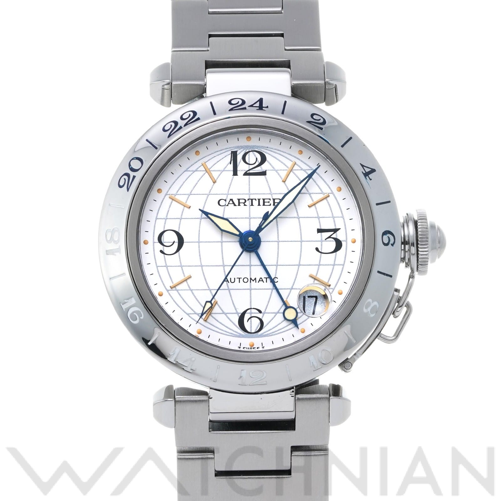 カルティエ / CARTIER パシャC メリディアン GMT W31029M7 シルバー ユニセックス 時計 【中古】【wristwatch】