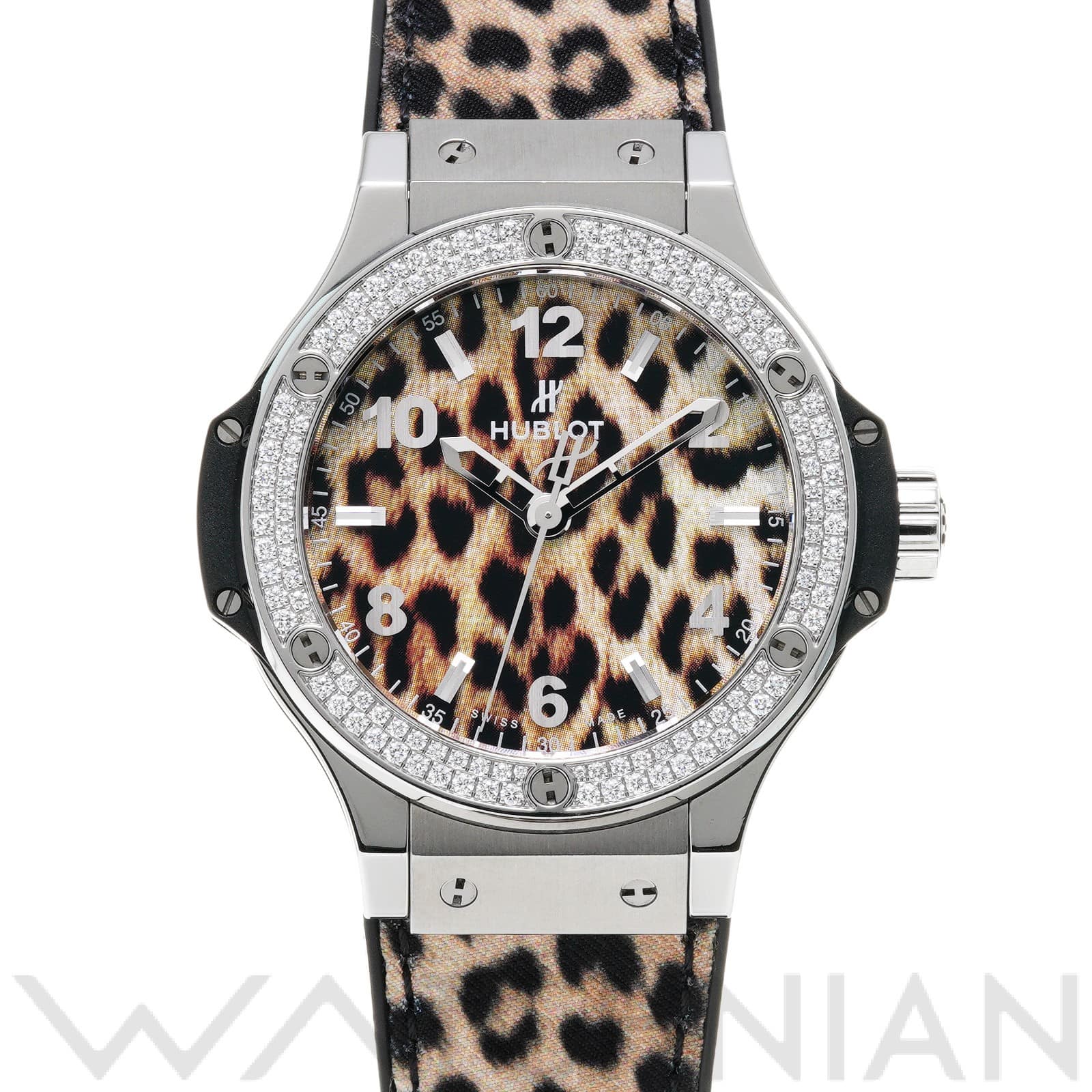 ビッグバン レオパード ダイヤモンド 361.SX.7710.NR.1104.JLE14 レオパード ウブロ HUBLOT レディース 【中古】