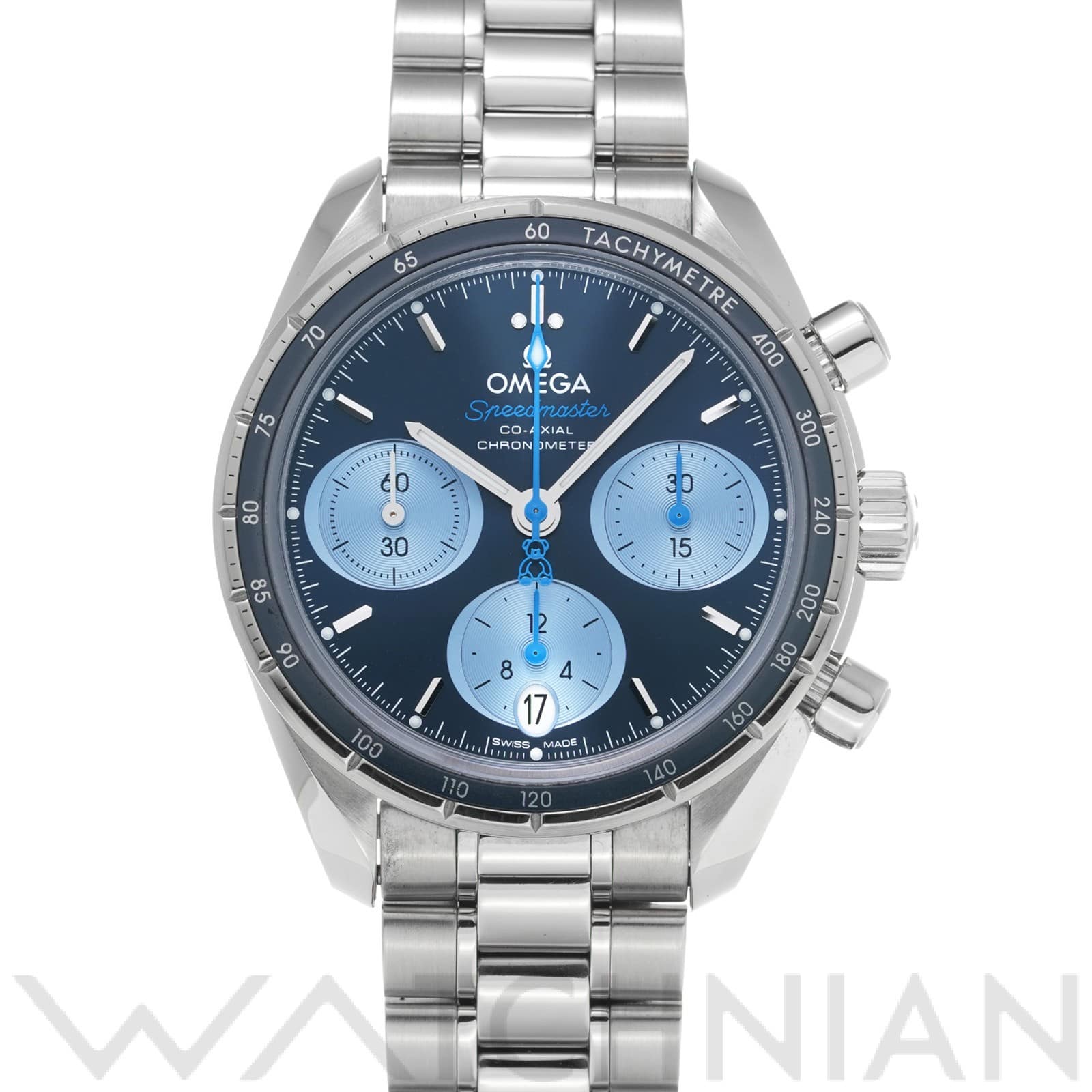 オメガ / OMEGA スピードマスター 38 コーアクシャル オービス 324.30.38.50.03.002 ブルー/ライトブルー メンズ 時計 【中古】【wristwatch】