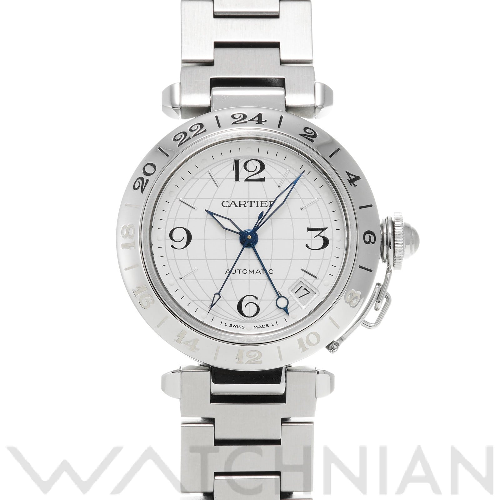 カルティエ / CARTIER パシャC メリディアン GMT W31078M7 シルバー ユニセックス 時計 【中古】【wristwatch】