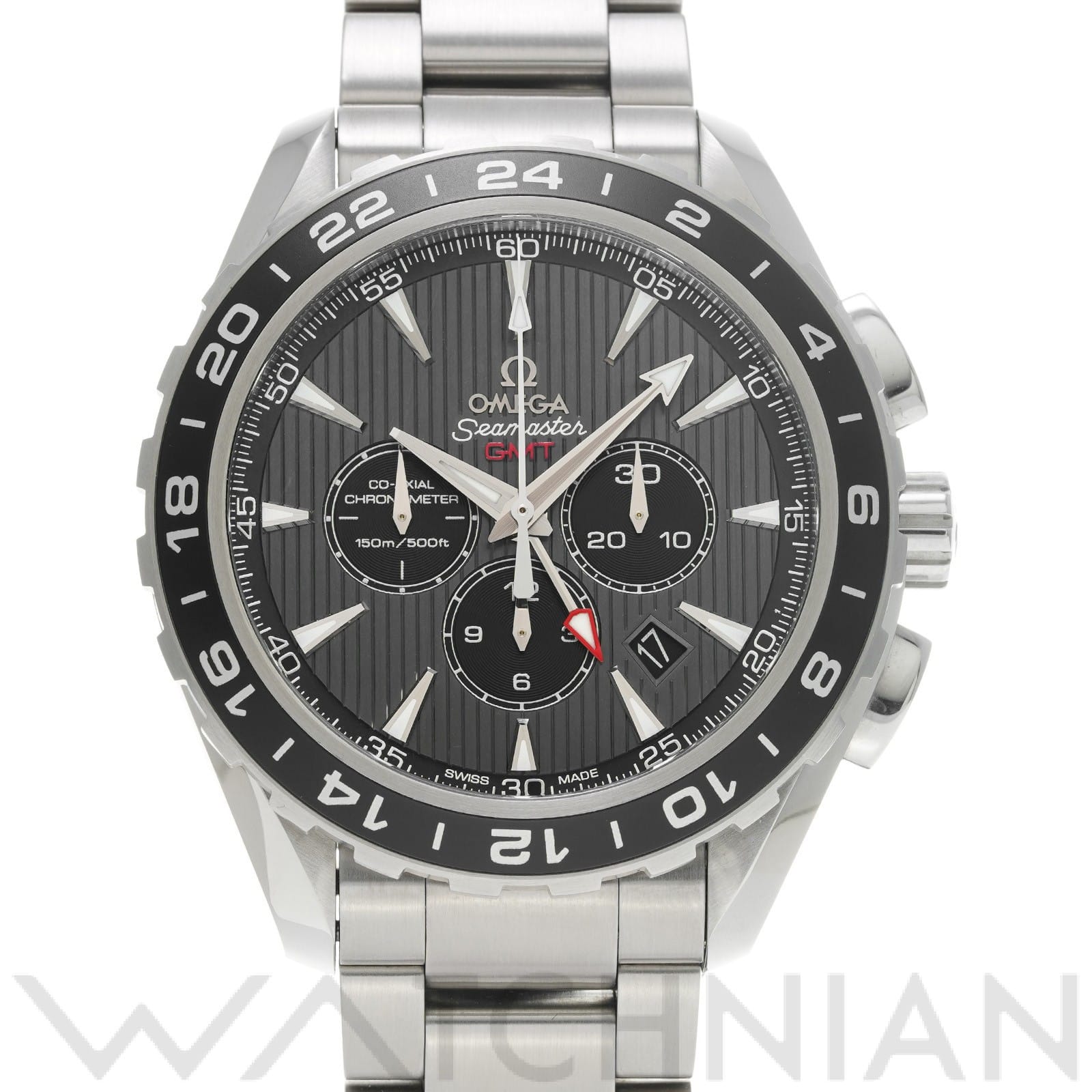オメガ / OMEGA シーマスター アクアテラ コーアクシャル GMT クロノグラフ 231.10.44.52.06.001 グレー/ブラック メンズ 時計 【中古】【wristwatch】