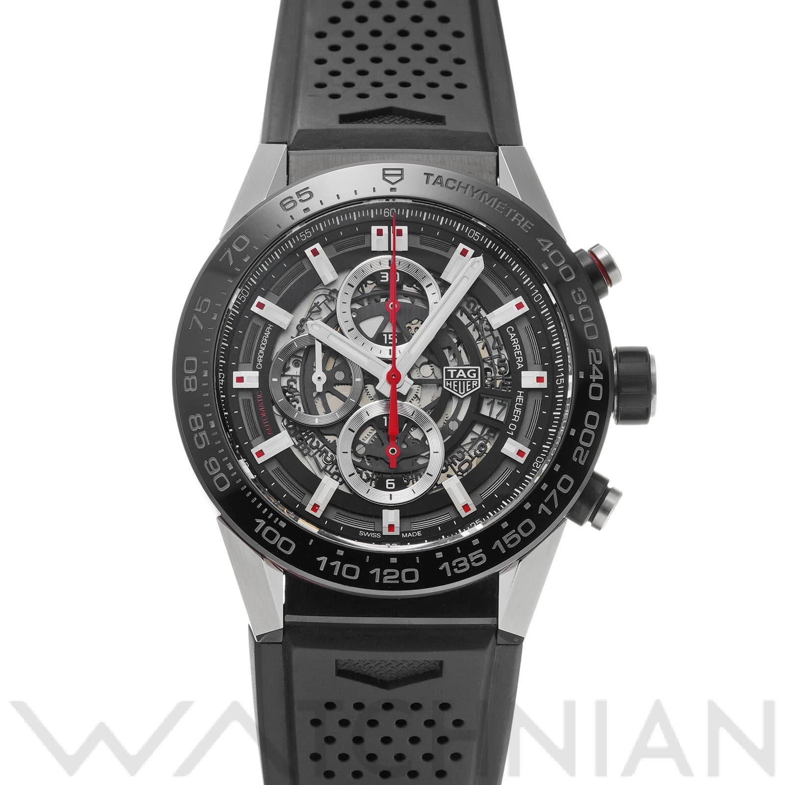 カレラ キャリバーホイヤー01 クロノグラフ CAR2A1Z.FT6044 ブラック タグホイヤー TAG HEUER メンズ 【中古】