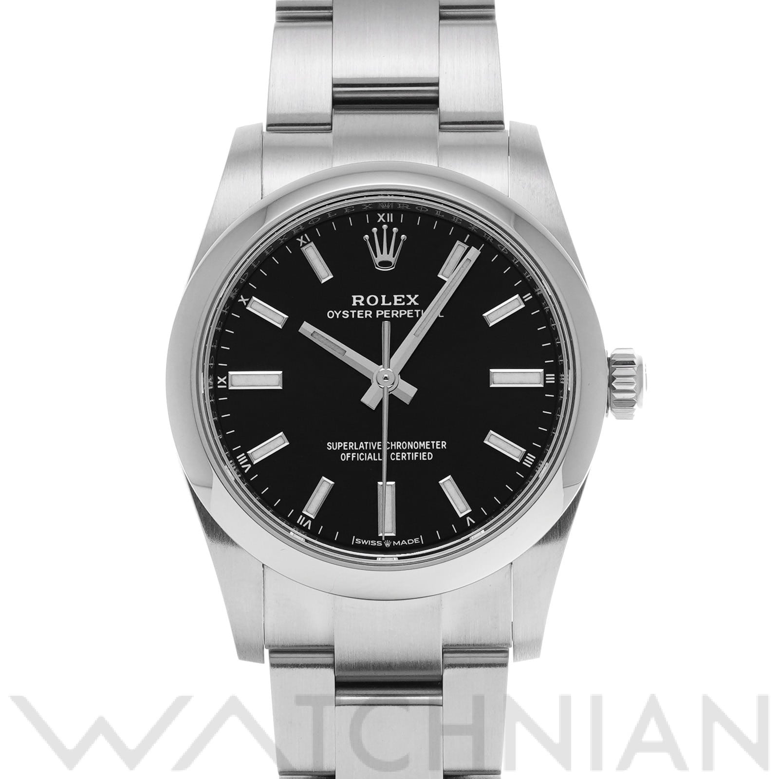 ロレックス オイスターパーペチュアル 34 124200 ブライトブラック ユニセックス 時計 【中古】【wristwatch】