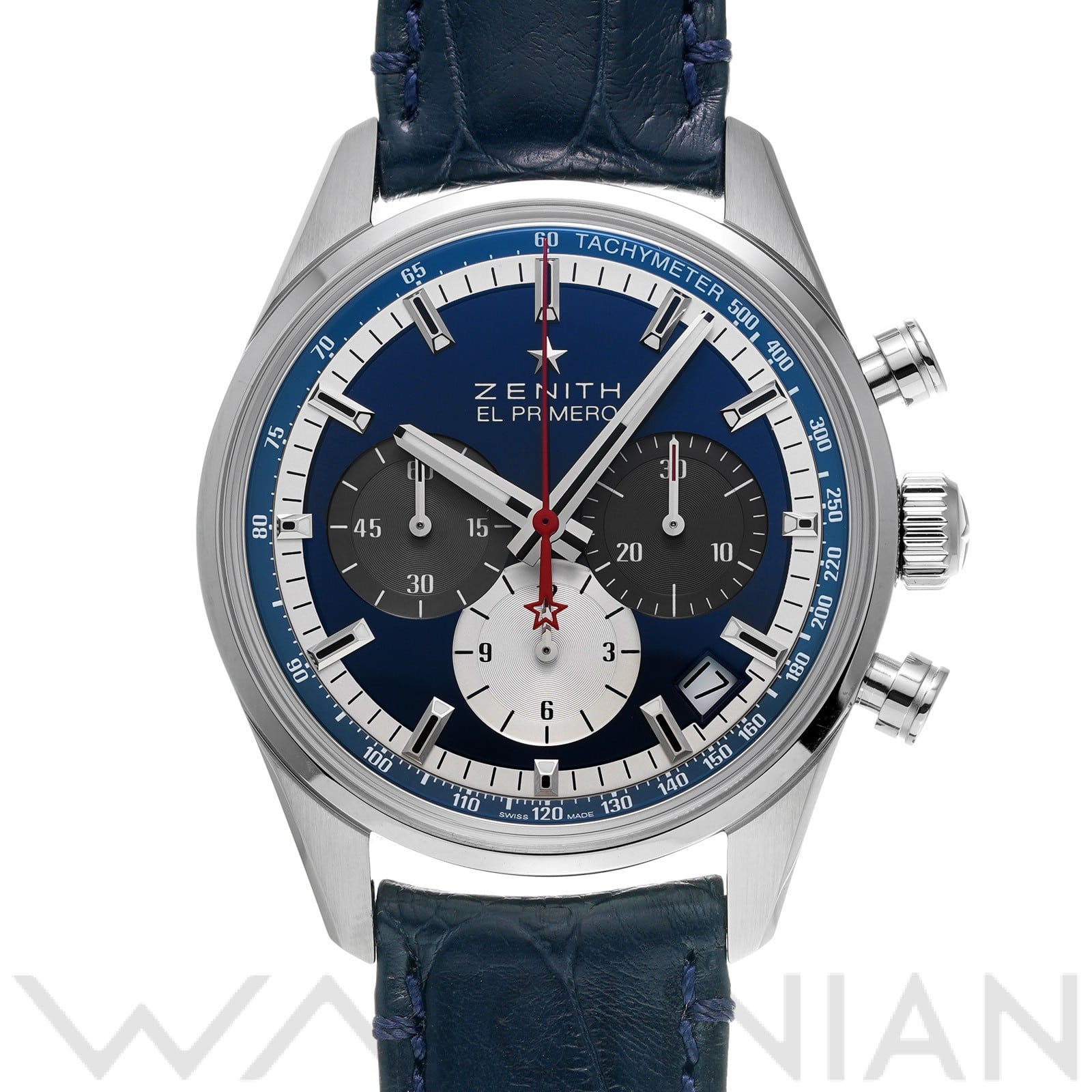 クロノマスター エル・プリメロ 03.2150.400/53.C700 ブルー ゼニス ZENITH メンズ 【中古】