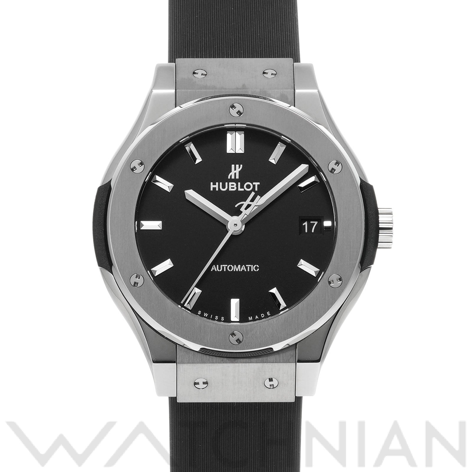 クラシックフュージョン チタニウム 565.NX.1171.RX ブラック ウブロ HUBLOT ユニセックス 【中古】