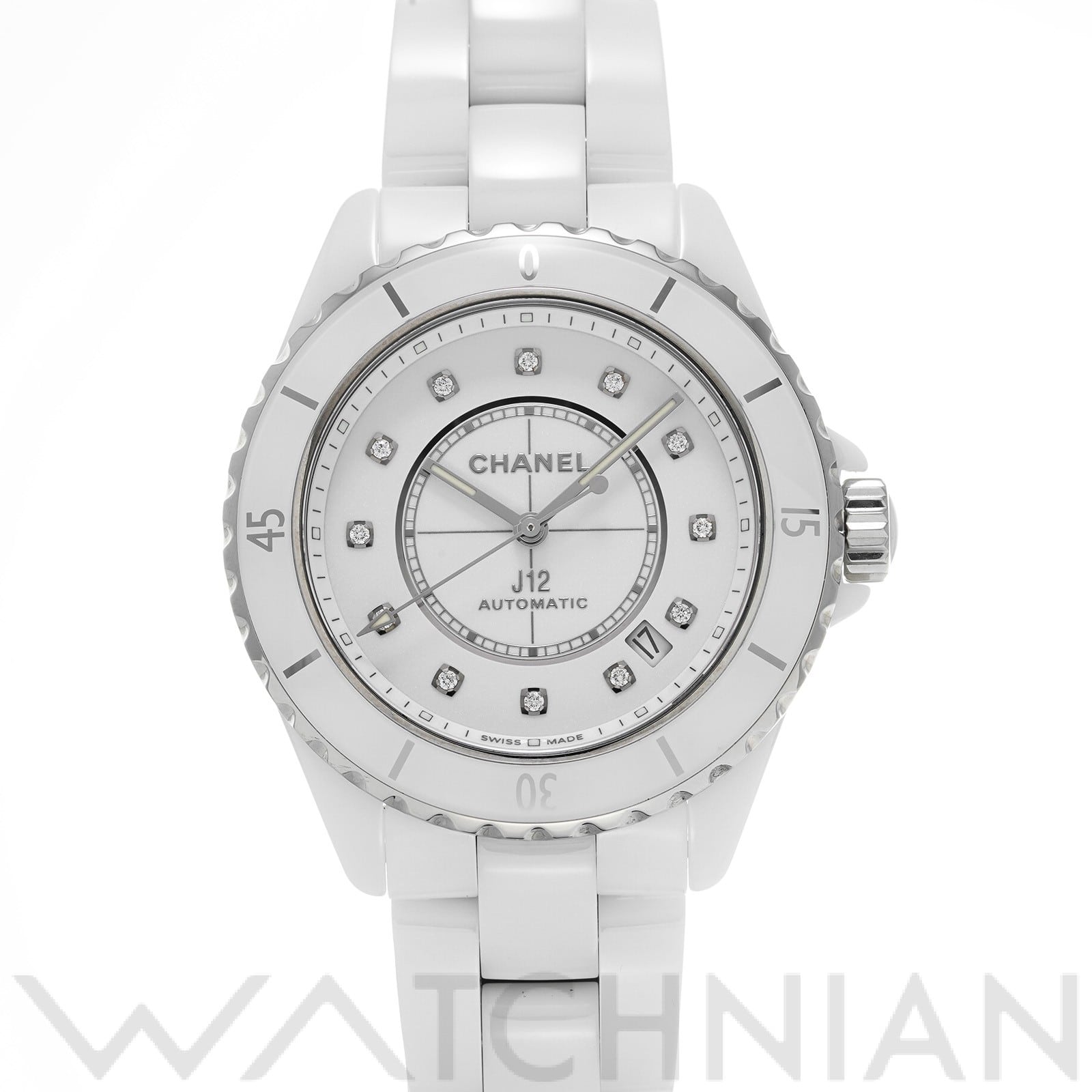 シャネル / CHANEL J12 キャリバー12.1 38MM H5705 ホワイトラッカー/ダイヤモンド メンズ 時計 【中古】【wristwatch】