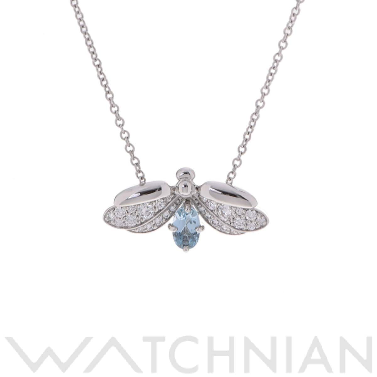 ティファニー ファイヤーフライ ネックレス アクアマリン ダイヤ シルバー Pt950プラチナ レディース ジュエリー 【中古】【jewelry】