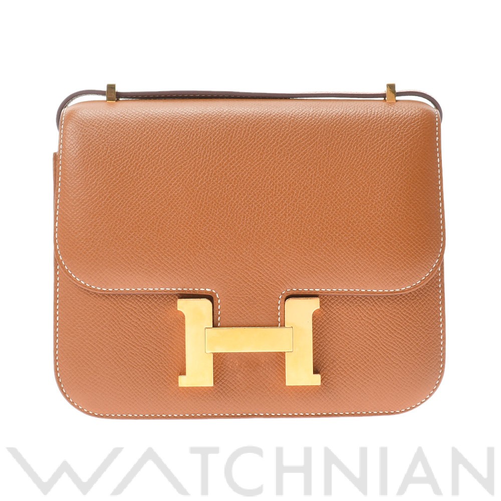 コンスタンス ミニ18 ゴールド/ゴールド金具 ヴォーエプソン HERMES エルメス レディース 【中古】