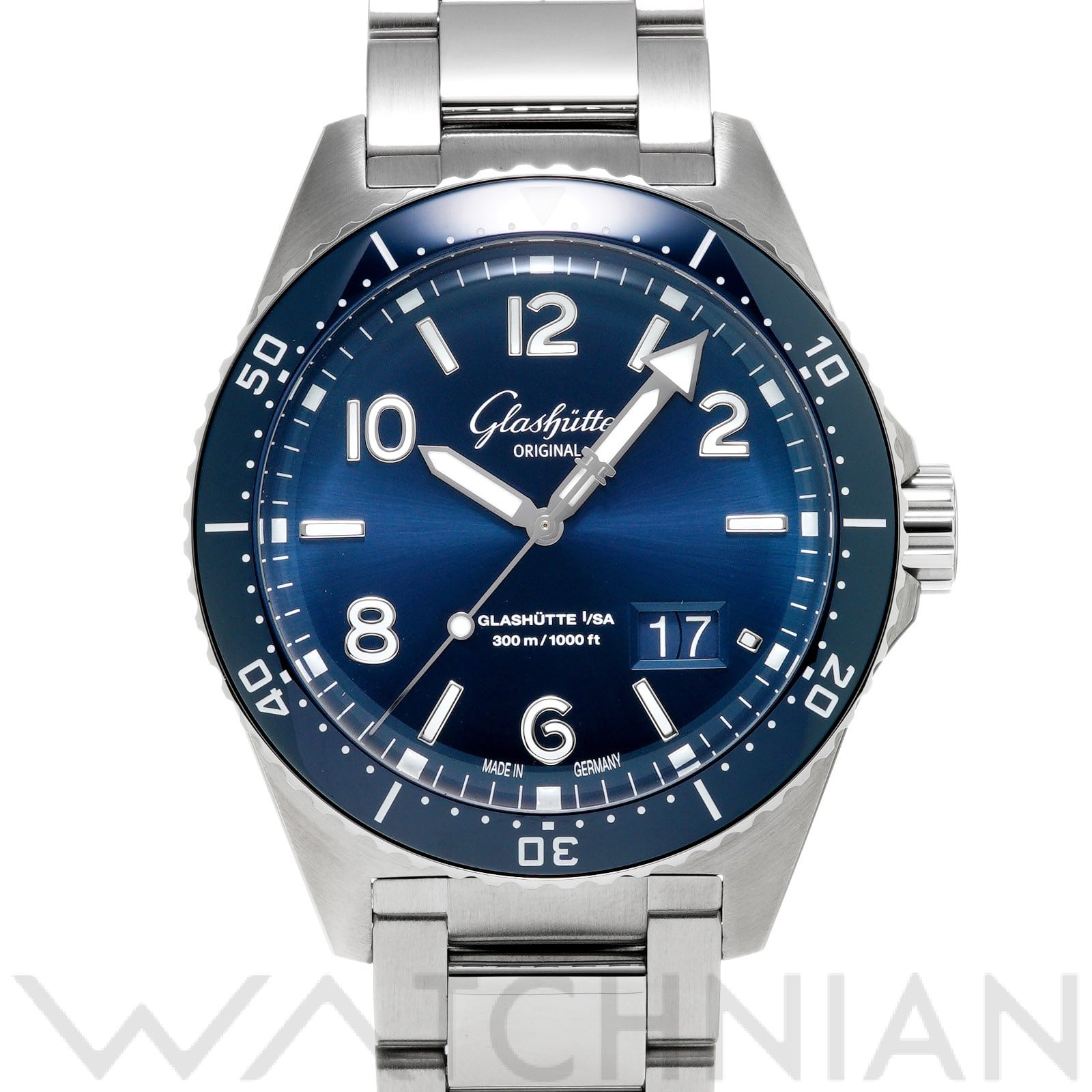 グラスヒュッテ オリジナル / GLASHUTTE ORIGINAL SeaQ パノラマデイト 1-36-13-02-81-70 ガルバニックブルー メンズ 時計 【中古】【wristwatch】