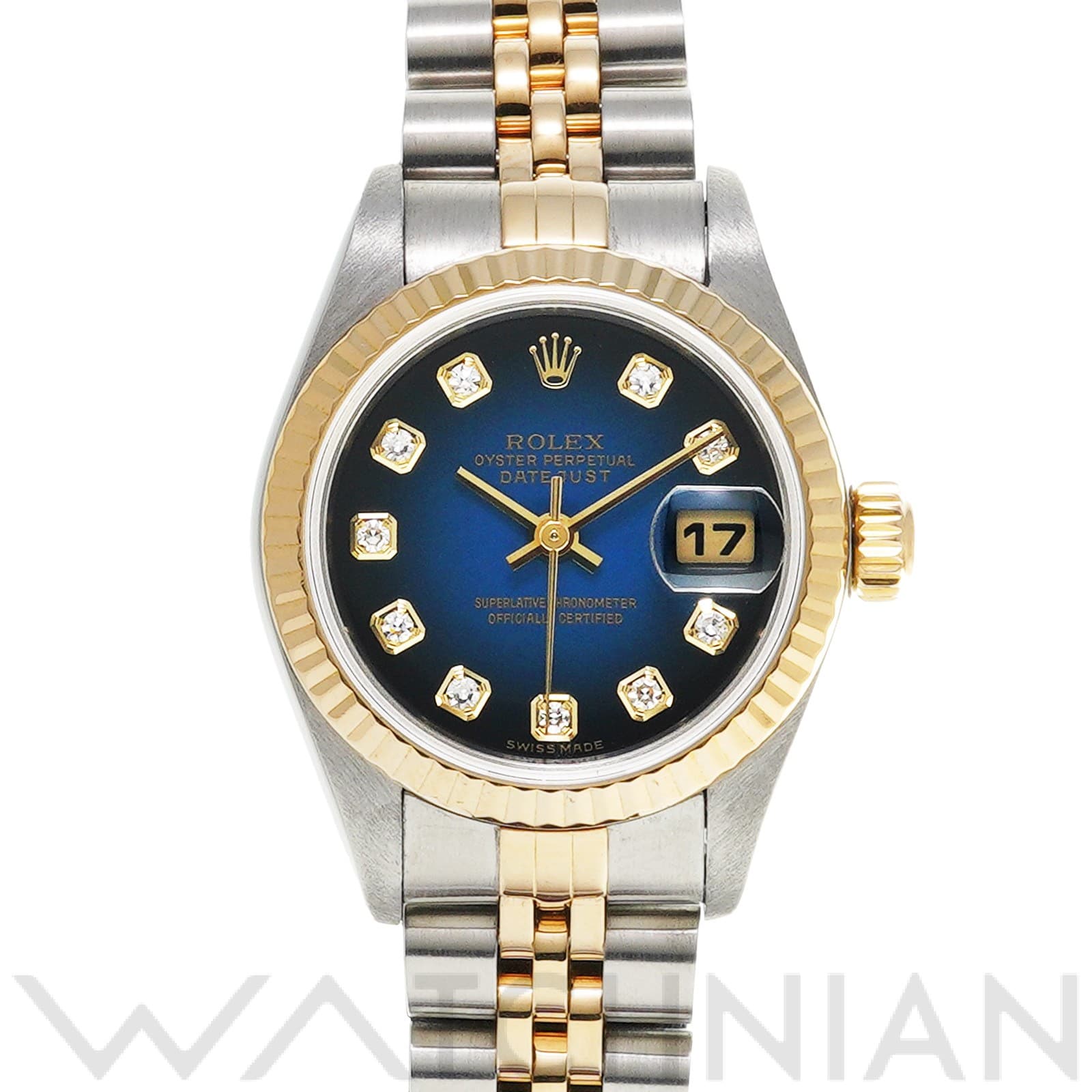 ロレックス デイトジャスト 79173G ブルー・グラデーション/ダイヤモンド レディース 時計 【中古】【wristwatch】