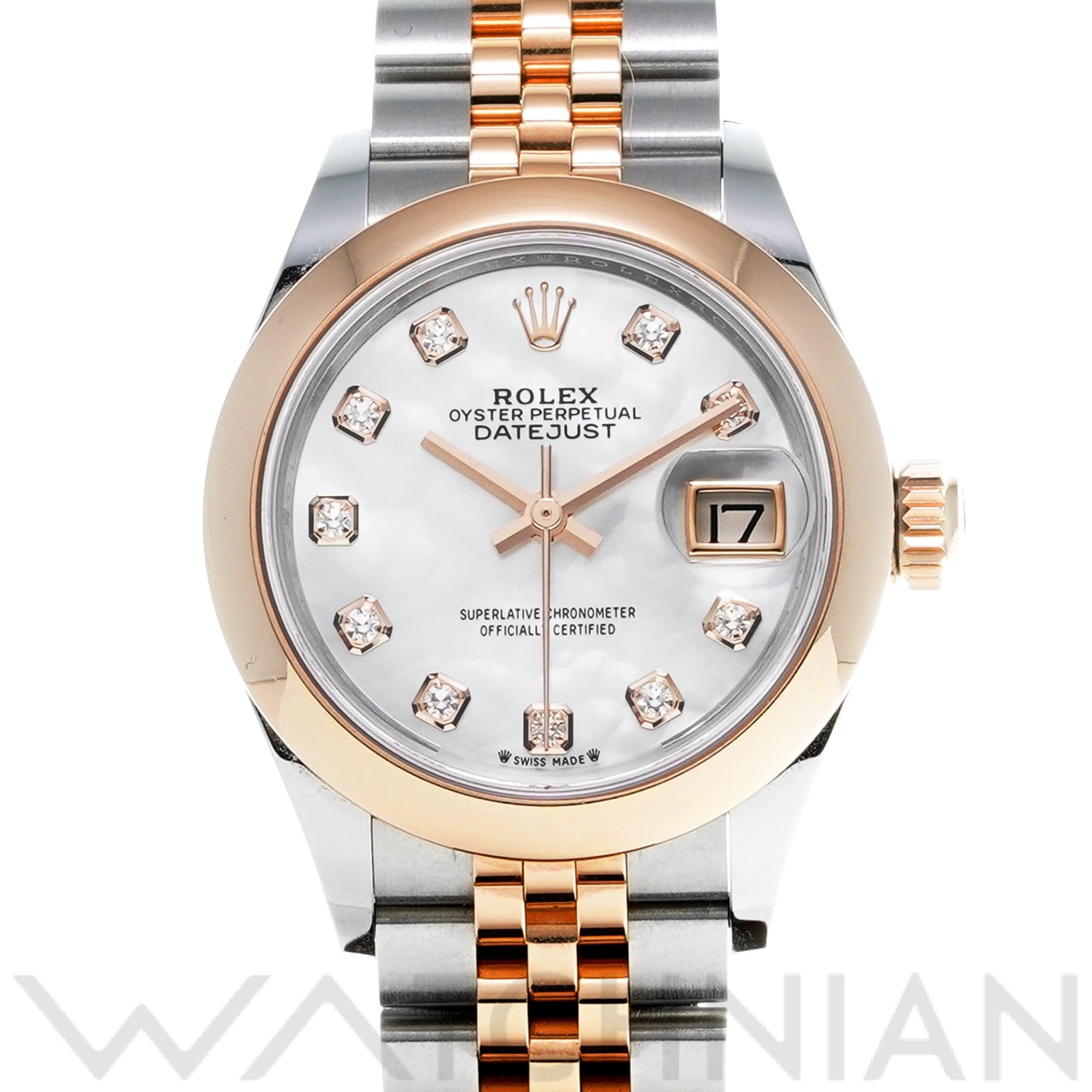 ロレックス レディ デイトジャスト 28 279161NG ホワイトシェル/ダイヤモンド レディース 時計 【中古】【wristwatch】