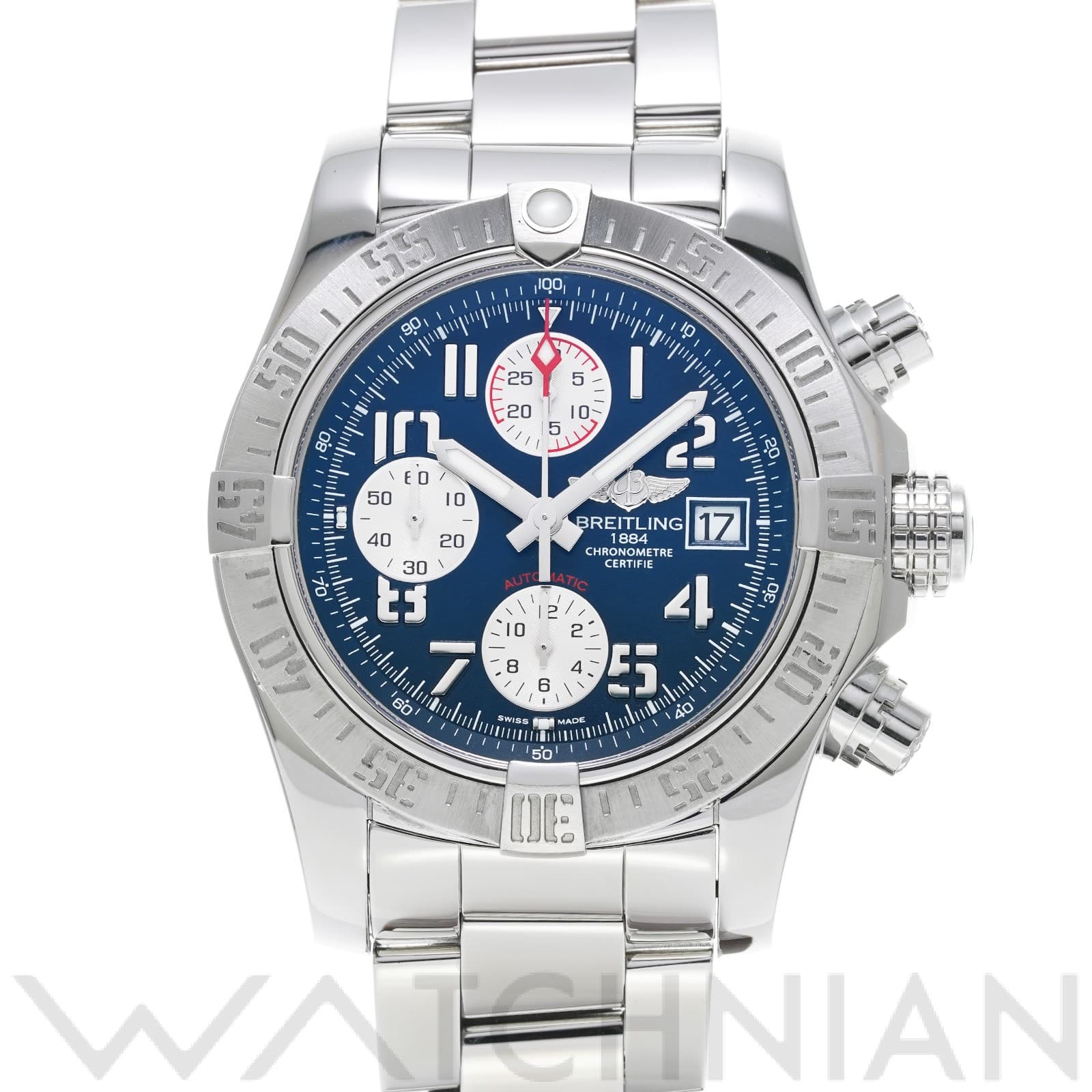 ブライトリング / BREITLING アベンジャーII A13381 ブルー/シルバー メンズ 時計 【中古】【wristwatch】