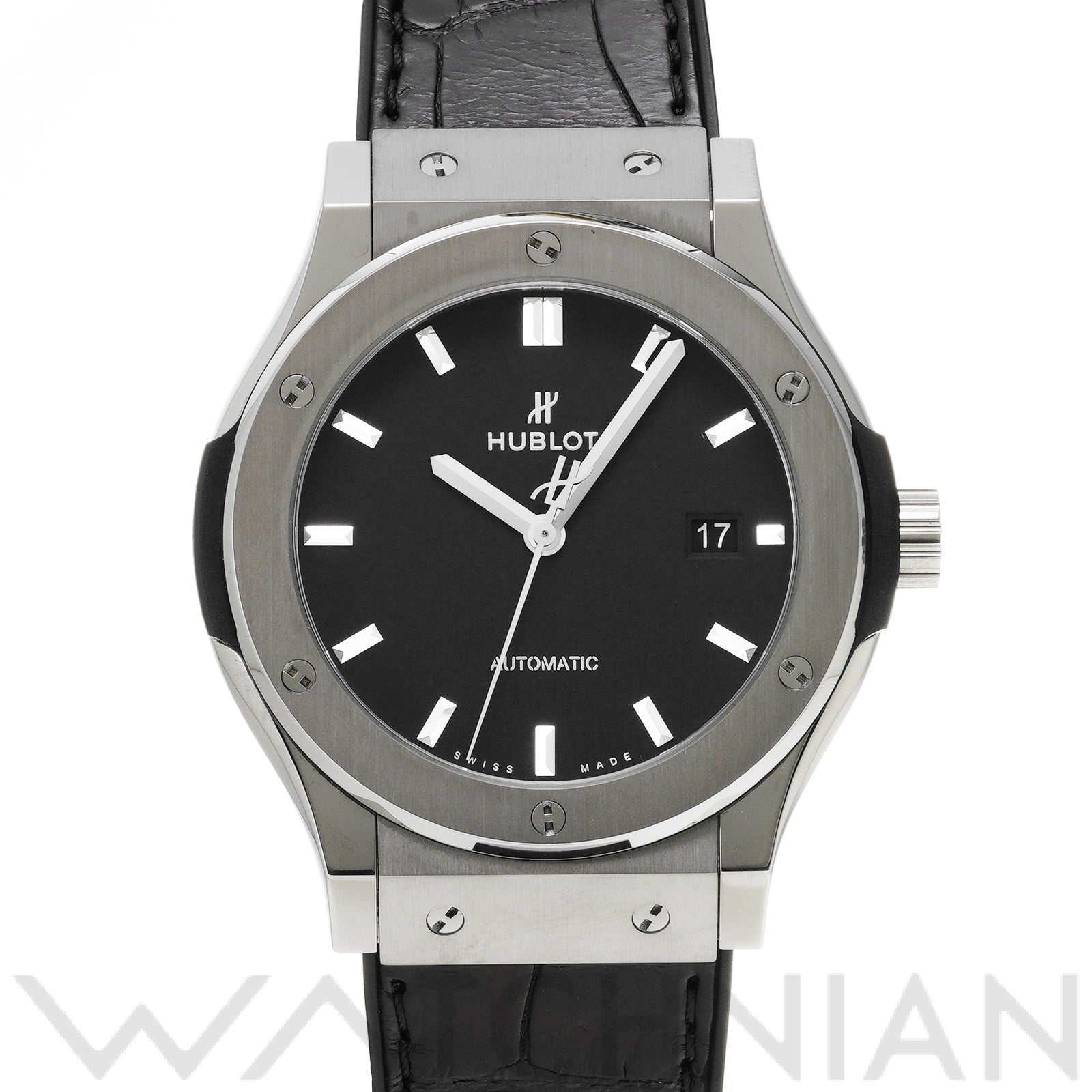 クラシックフュージョン チタニウム 542.NX.1171.LR ブラック ウブロ HUBLOT メンズ 【中古】