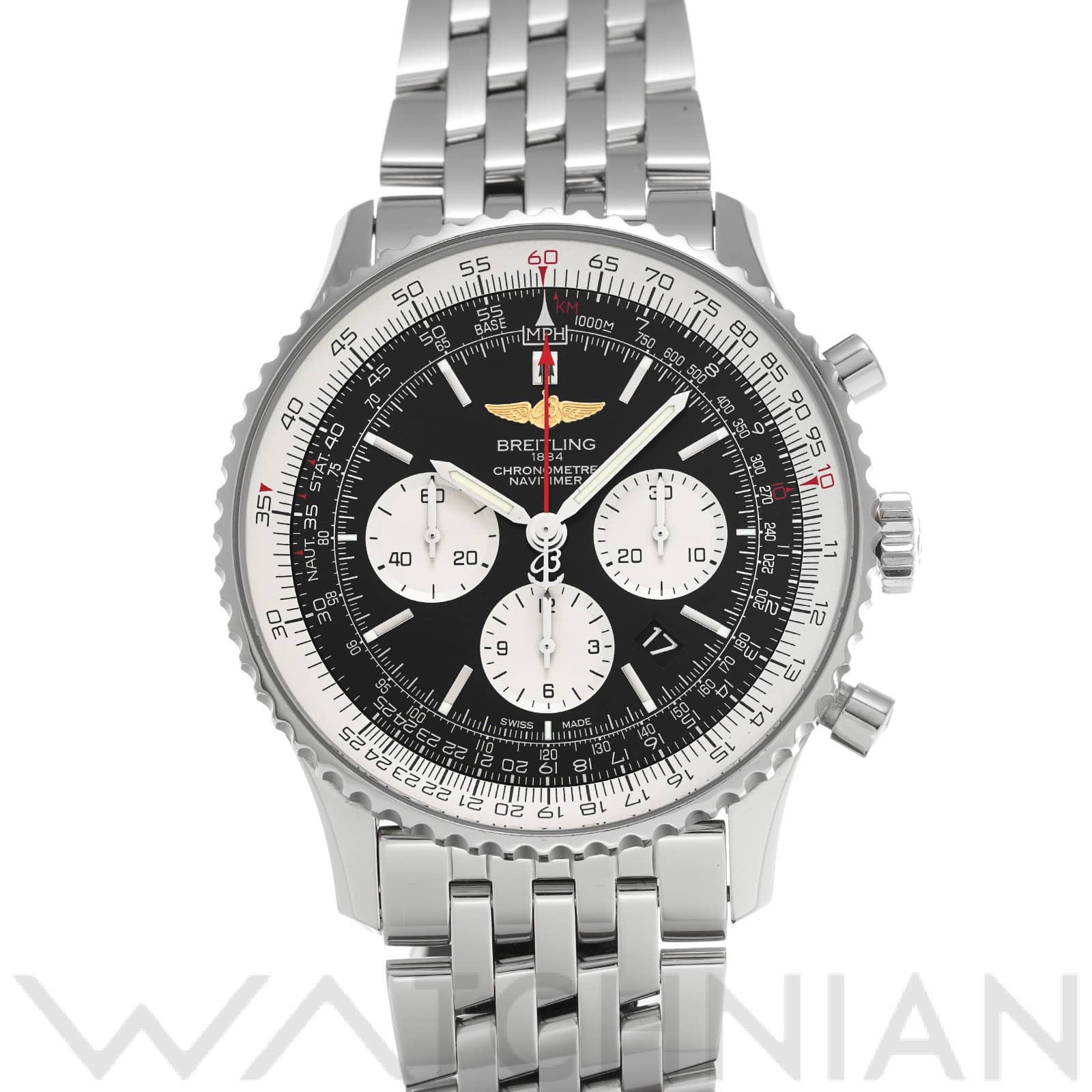 ブライトリング / BREITLING ナビタイマー 01 46 AB012721/BD09 ブラック/シルバー メンズ 時計 【中古】【wristwatch】
