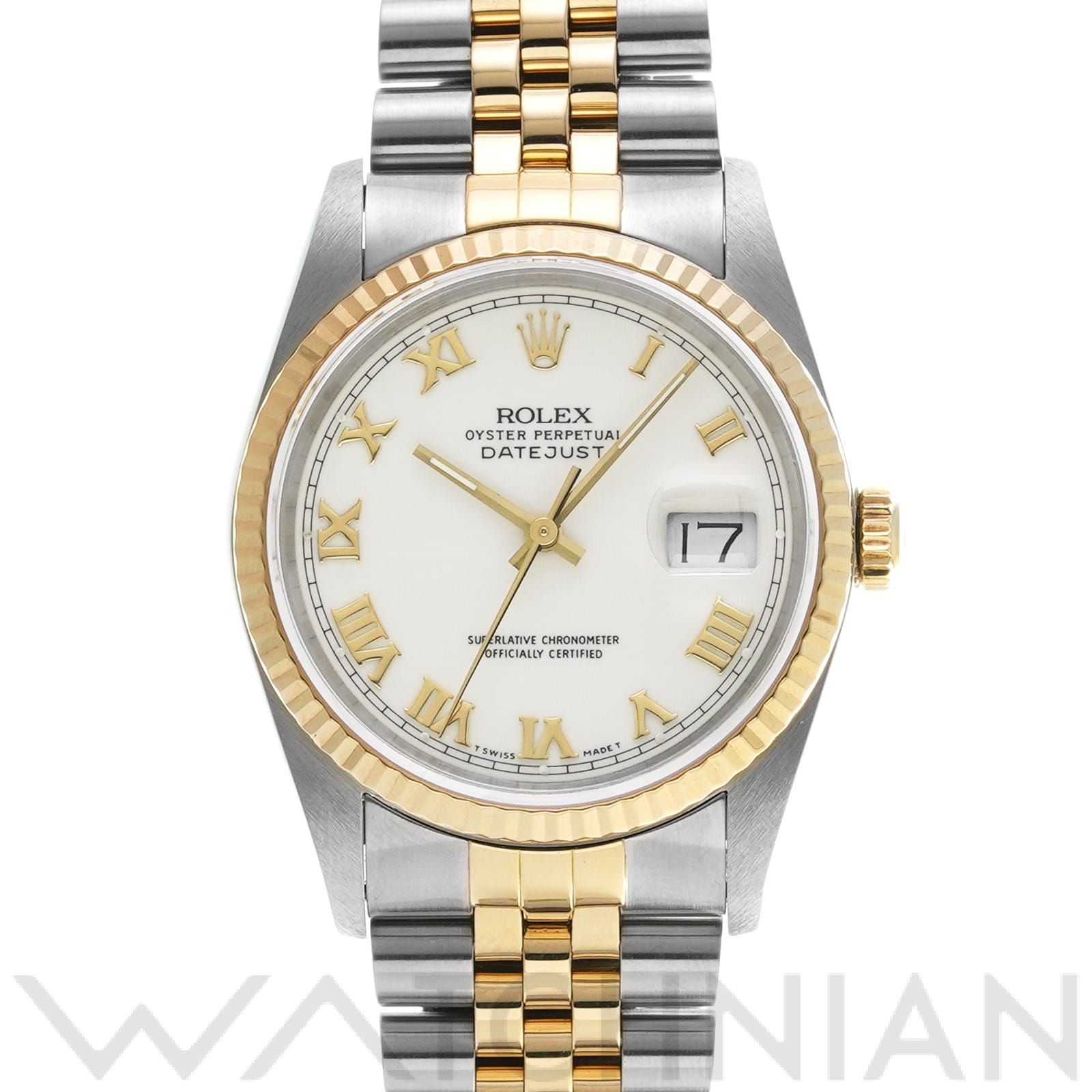 ロレックス デイトジャスト 36 16233 アイボリー メンズ 時計 【中古】【wristwatch】