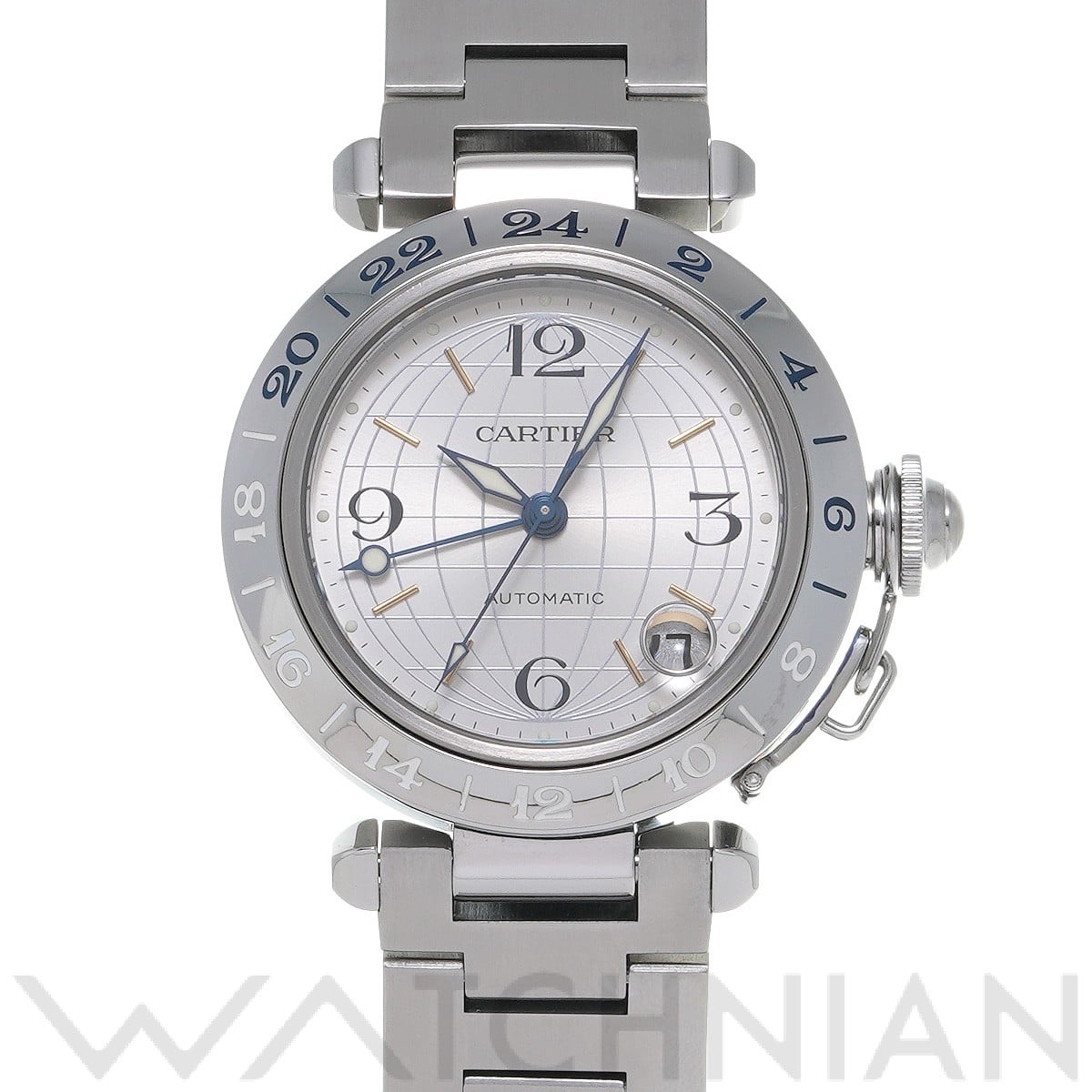 カルティエ / CARTIER パシャC メリディアン GMT W31029M7 シルバー ユニセックス 時計 【中古】【wristwatch】
