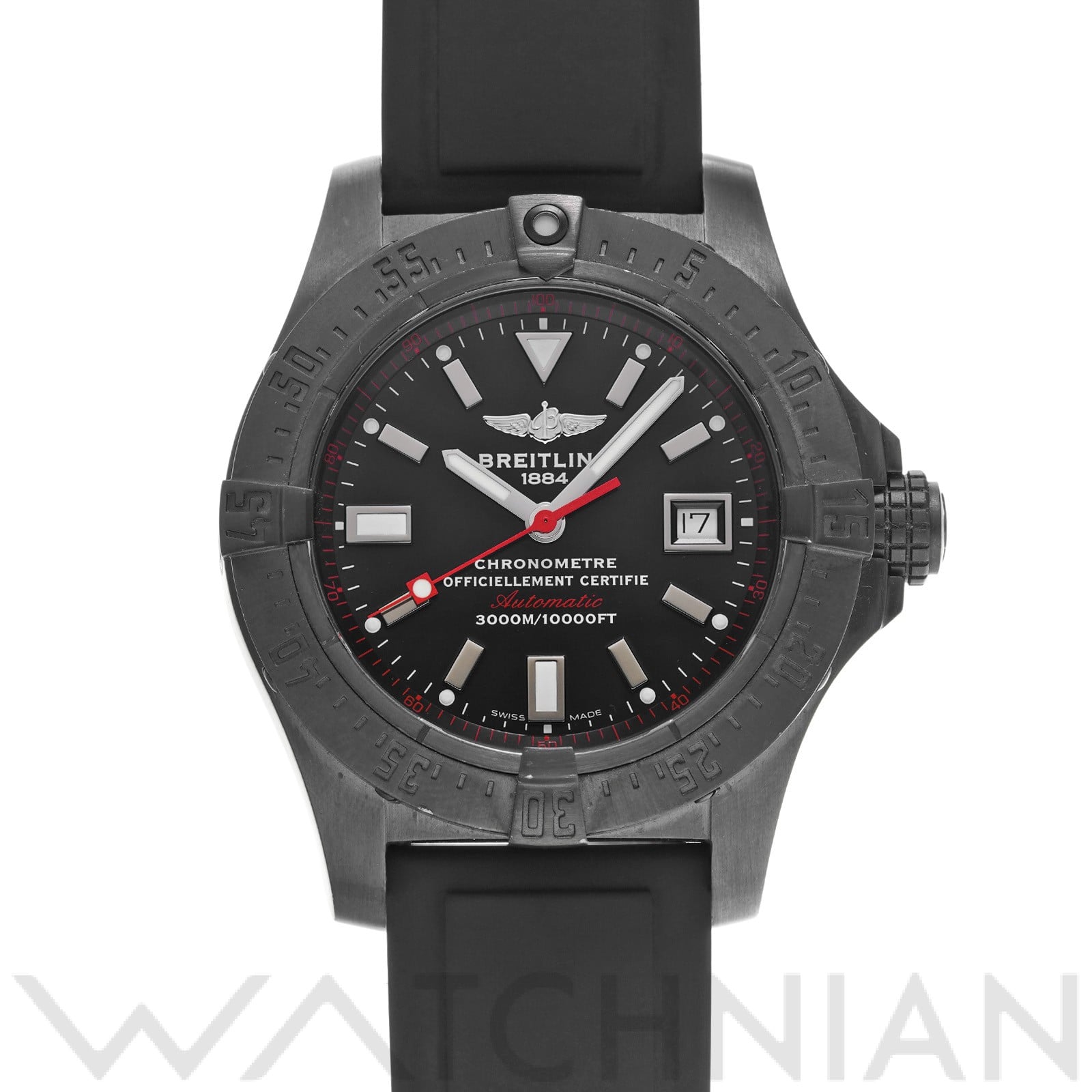 アベンジャー シーウルフ ブラックスティール M177B45RPB ブラック ブライトリング BREITLING メンズ 【中古】