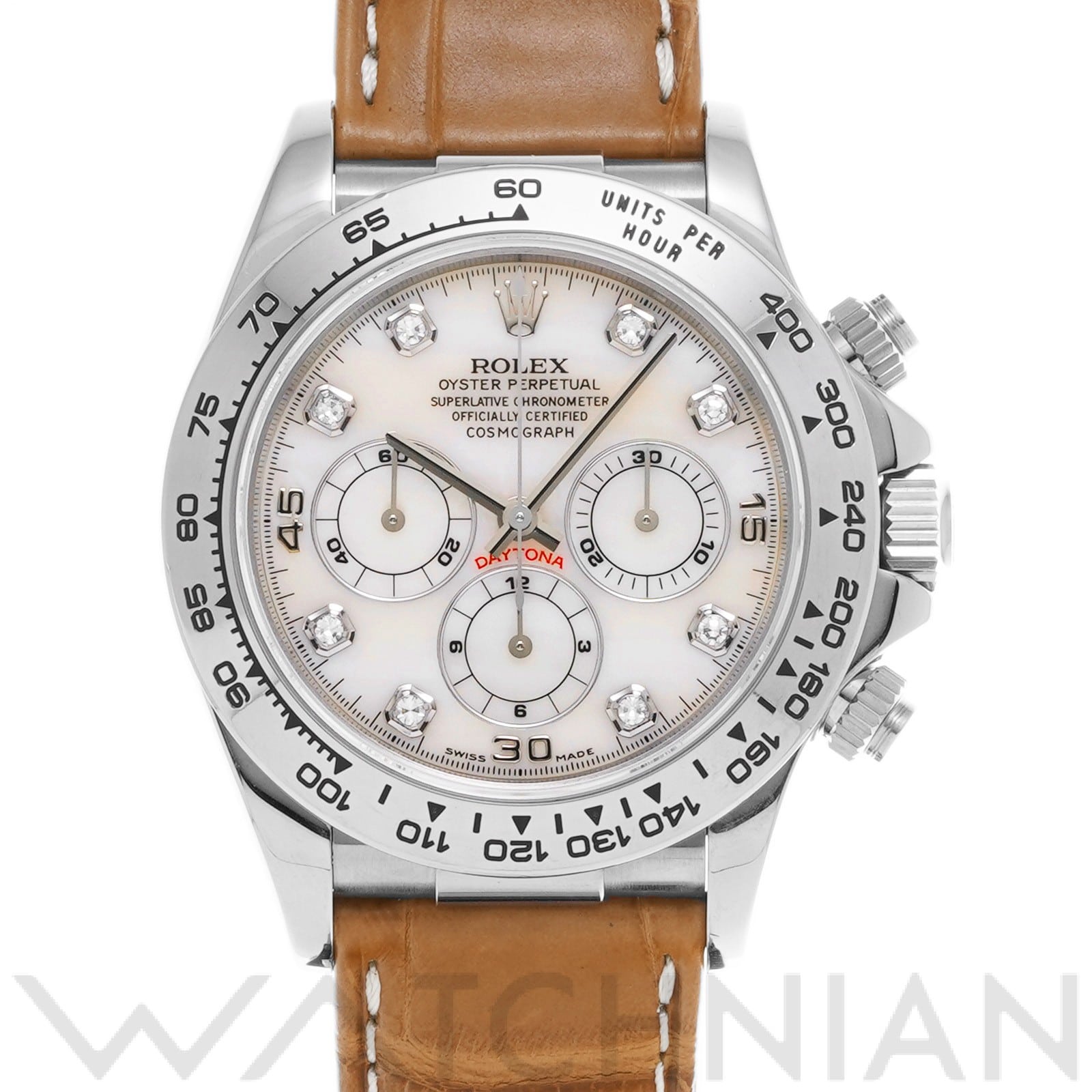 ロレックス コスモグラフ デイトナ 16519NG ホワイトシェル/ダイヤモンド メンズ 時計 【中古】【wristwatch】