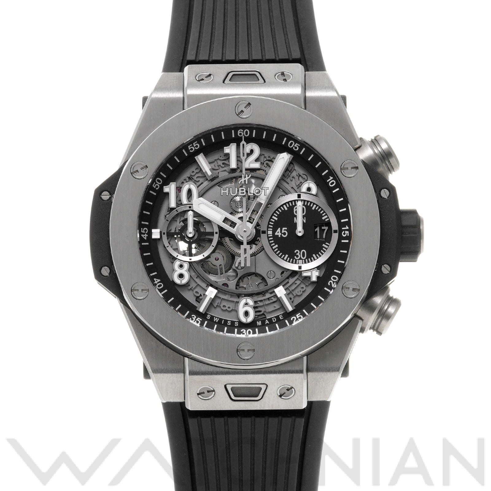 ビッグバン ウニコ チタニウム 421.NX.1170.RX マットブラックスケルトン ウブロ HUBLOT メンズ 【中古】