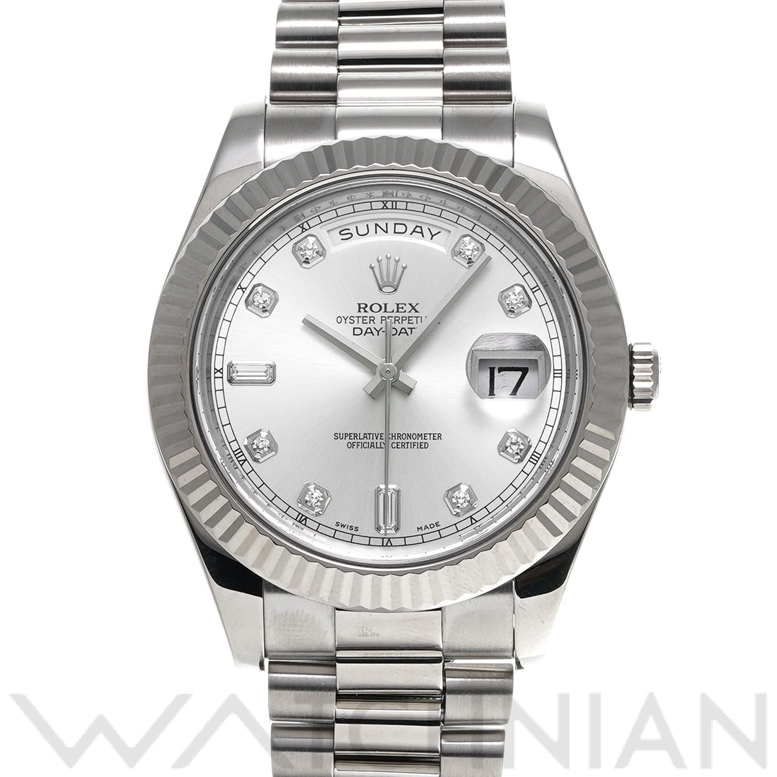 ロレックス デイデイトII 218239A シルバー/ダイヤモンド メンズ 時計 【中古】【wristwatch】