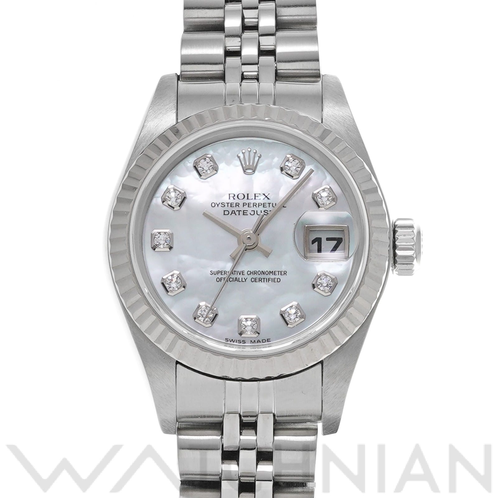 ロレックス デイトジャスト 79174NG ホワイトシェル/ダイヤモンド レディース 時計 【中古】【wristwatch】