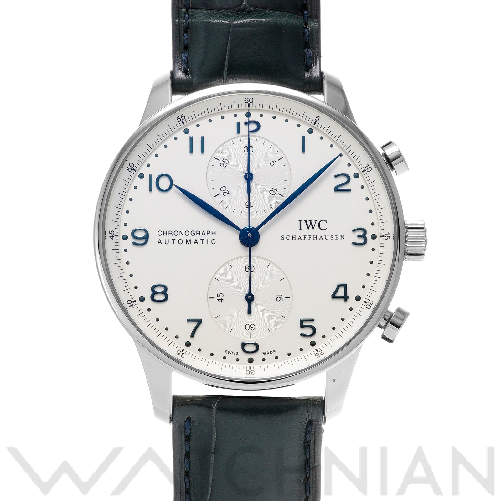 ポルトギーゼ クロノグラフ IW371446 シルバーメッキ インターナショナルウォッチカンパニー IWC メンズ 【中古】